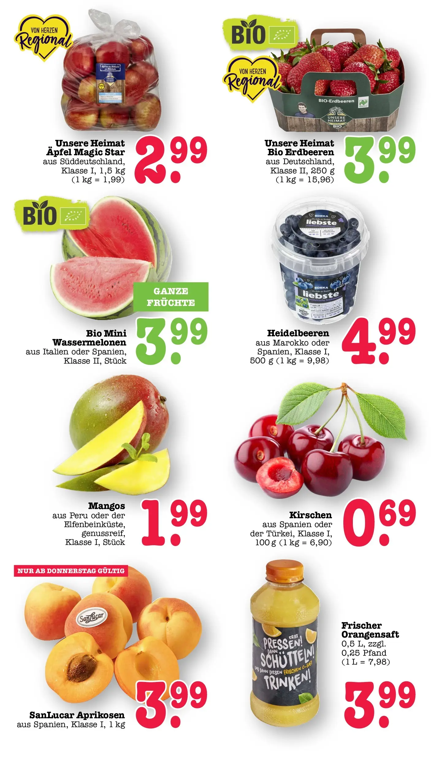 Edeka prospekt Wörth Am Rhein (ab 26.05.2026) » Angebote Online | Seite: 23 | Produkte: Orangensaft, Kirschen, Heidelbeeren, Erdbeeren