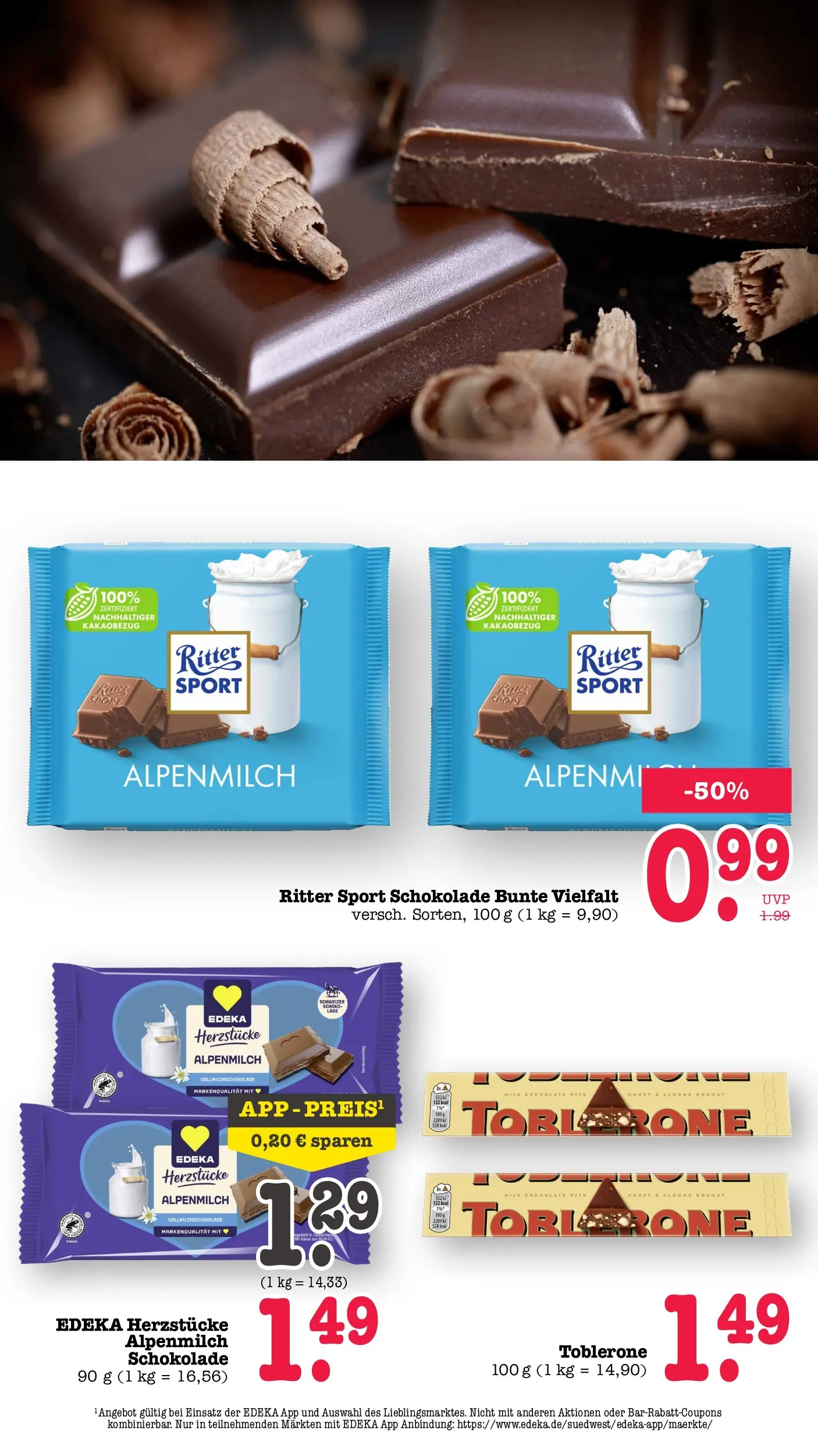Edeka prospekt Wörth Am Rhein (ab 26.05.2026) » Angebote Online | Seite: 42 | Produkte: Schokolade, Ritter sport
