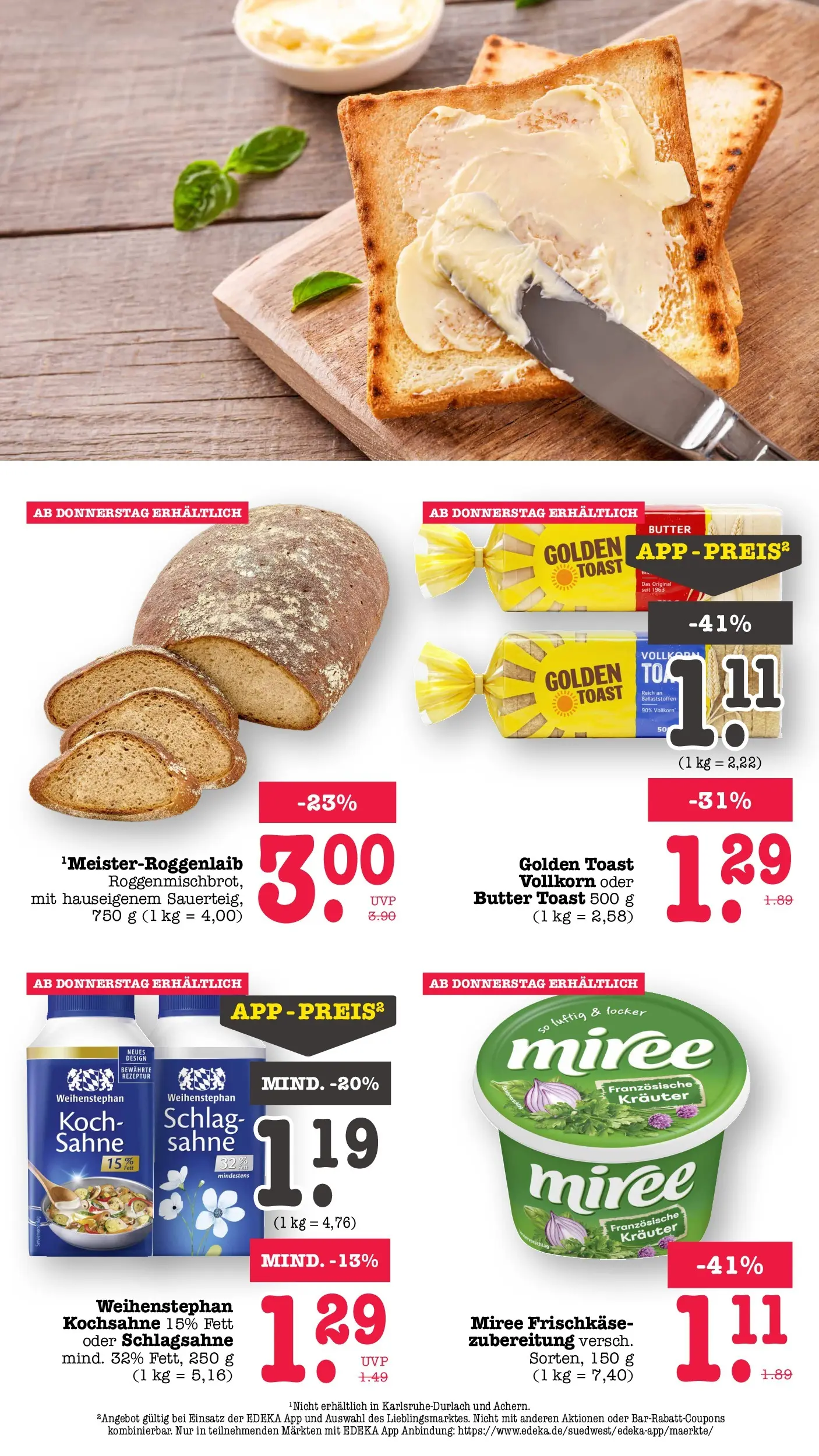 Edeka prospekt Wörth Am Rhein (ab 26.05.2026) » Angebote Online | Seite: 73 | Produkte: Schlagsahne, Butter, Sahne, Frischkase