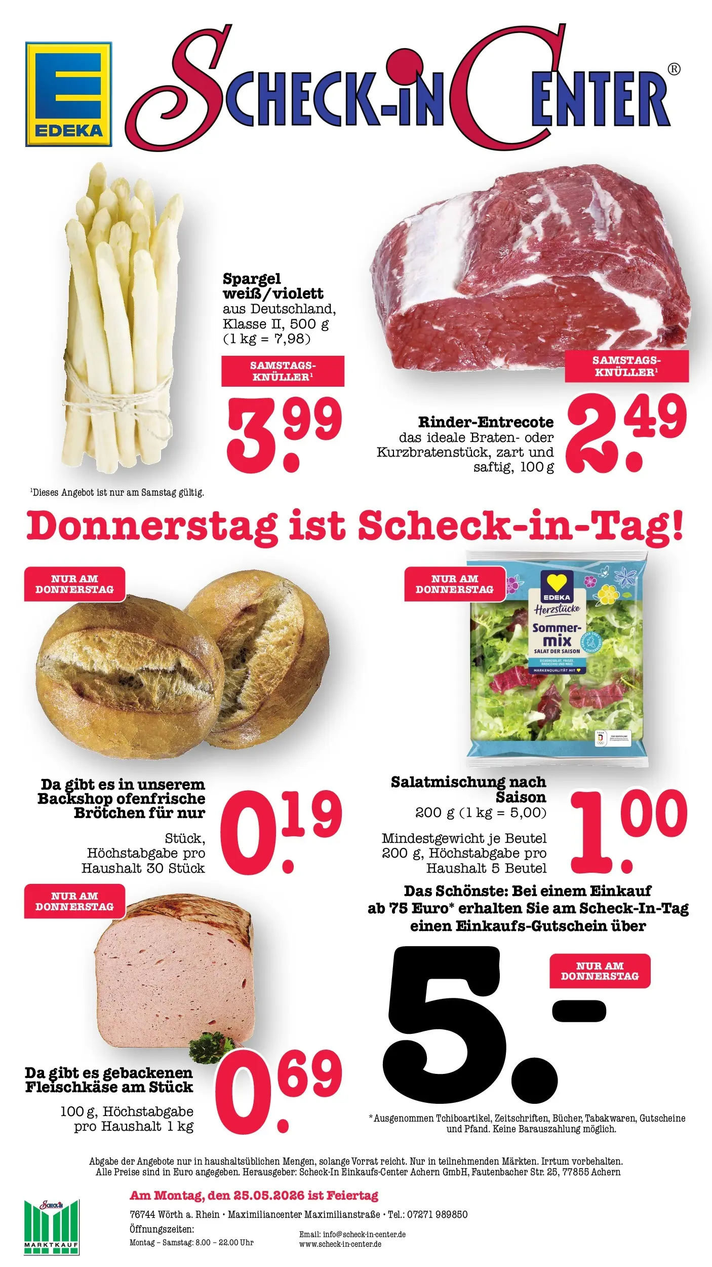 Edeka prospekt Wörth Am Rhein (ab 26.05.2026) » Angebote Online | Seite: 74 | Produkte: Spargel, Ofenfrische, Salat, Uhr