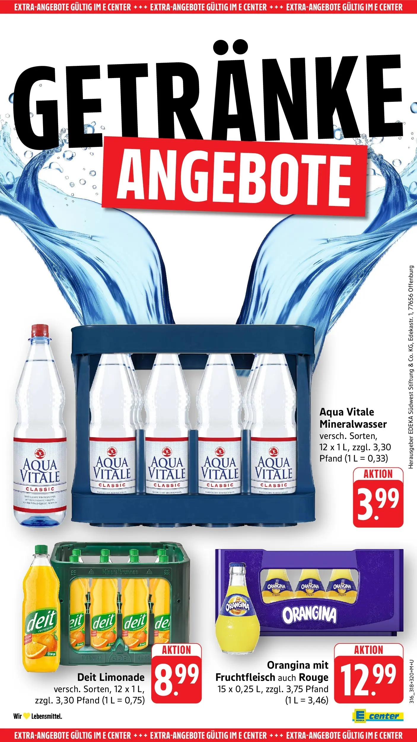 E center Prospekt Darmstadt (ab 26.05.2026) zum Blättern | Seite: 52 | Produkte: Limonade, Rouge, Mineralwasser