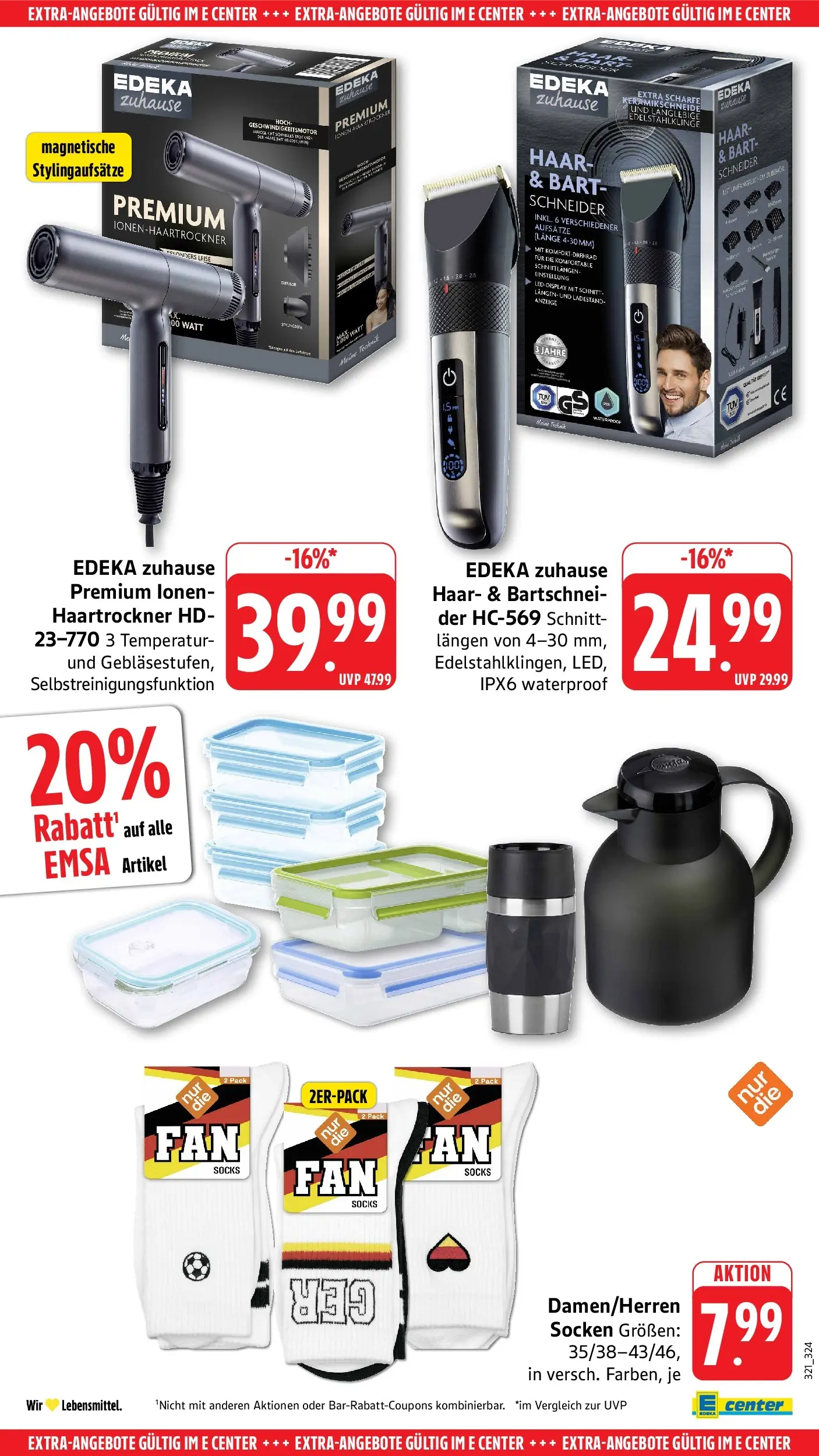 E center Prospekt Bad Kreuznach (ab 26.05.2026) zum Blättern | Seite: 50 | Produkte: Haartrockner, Socken