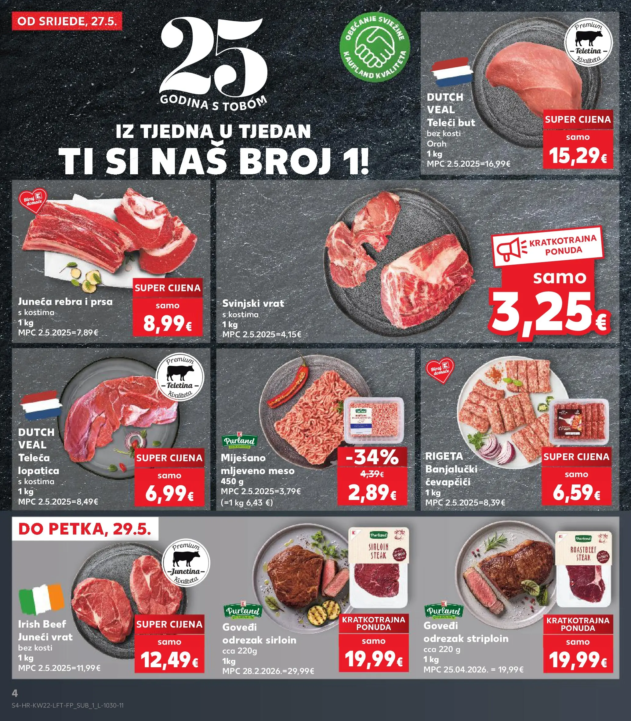 Kaufland - Kaufland katalog do 02.06.2026 novi od 26.05.2026 na listanje > letak digitalni | Stranica: 4 | Proizvodi: Teletina, Meso, Junetina, Ćevapčići