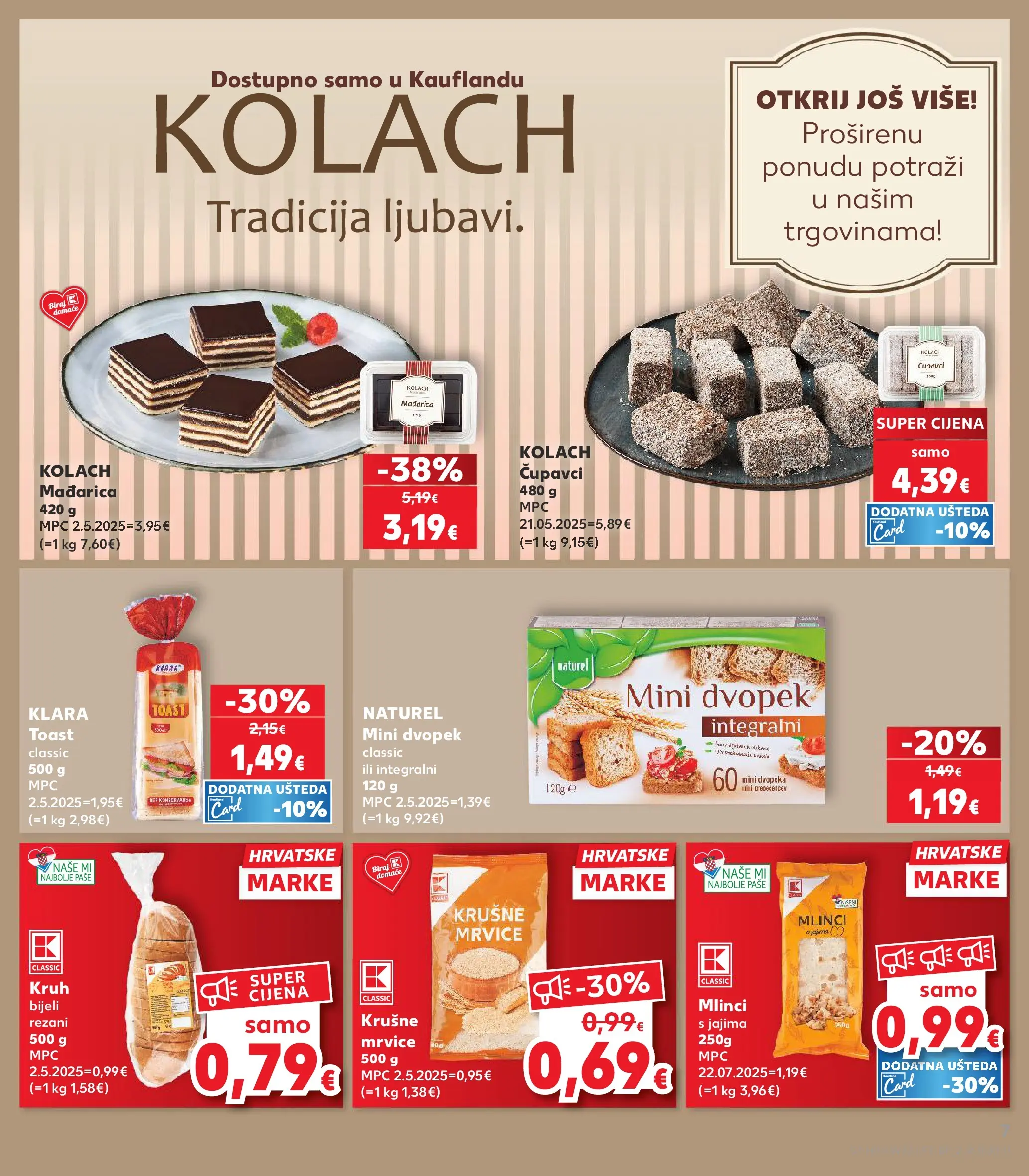 Kaufland - Kaufland katalog do 02.06.2026 novi od 26.05.2026 na listanje > letak digitalni | Stranica: 7 | Proizvodi: Krušne mrvice, Toast, Mlinci, Dvopek