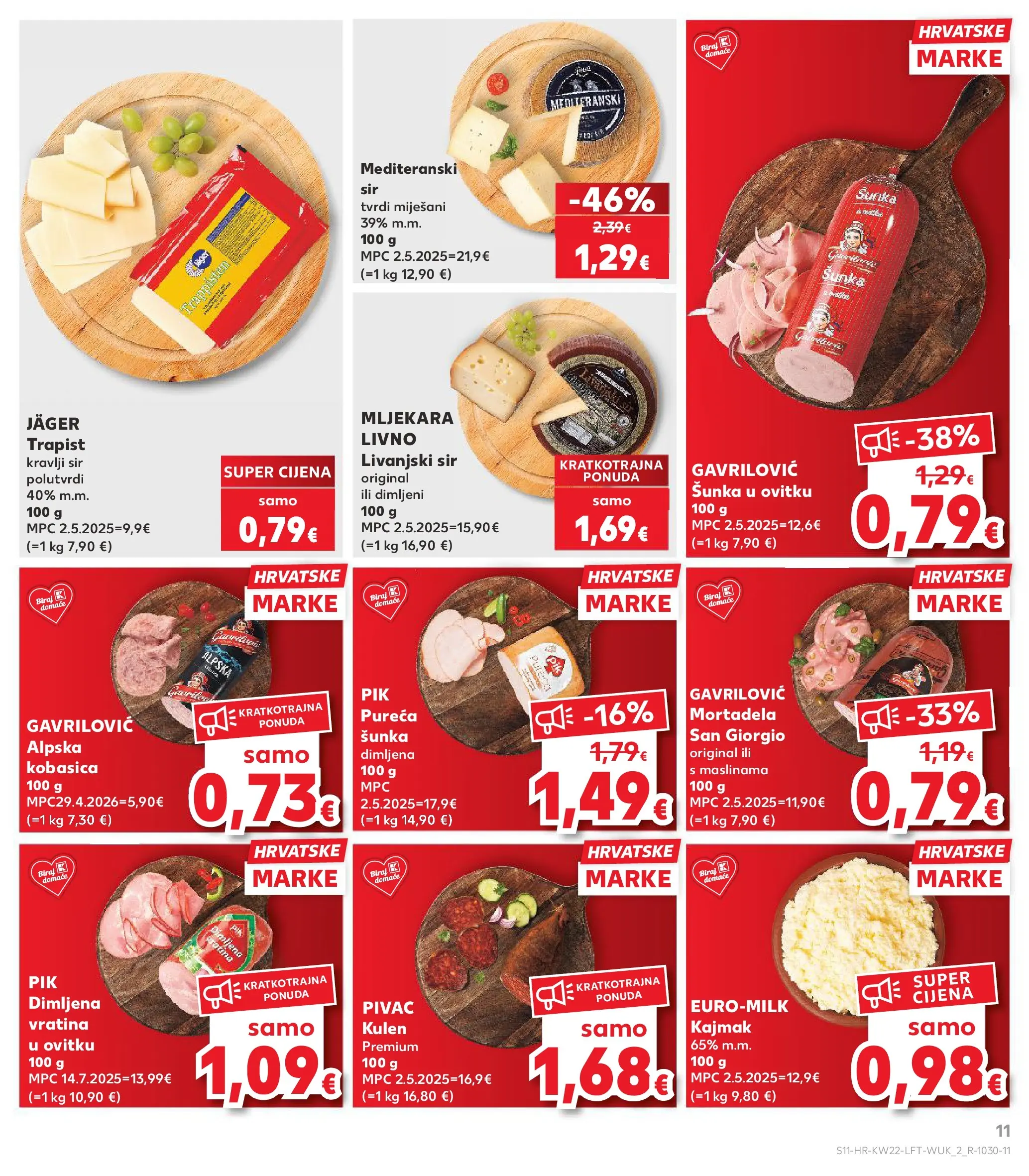 Kaufland - Kaufland katalog do 02.06.2026 novi od 26.05.2026 na listanje > letak digitalni | Stranica: 11 | Proizvodi: Trapist, Šunka, Mortadela, Kulen