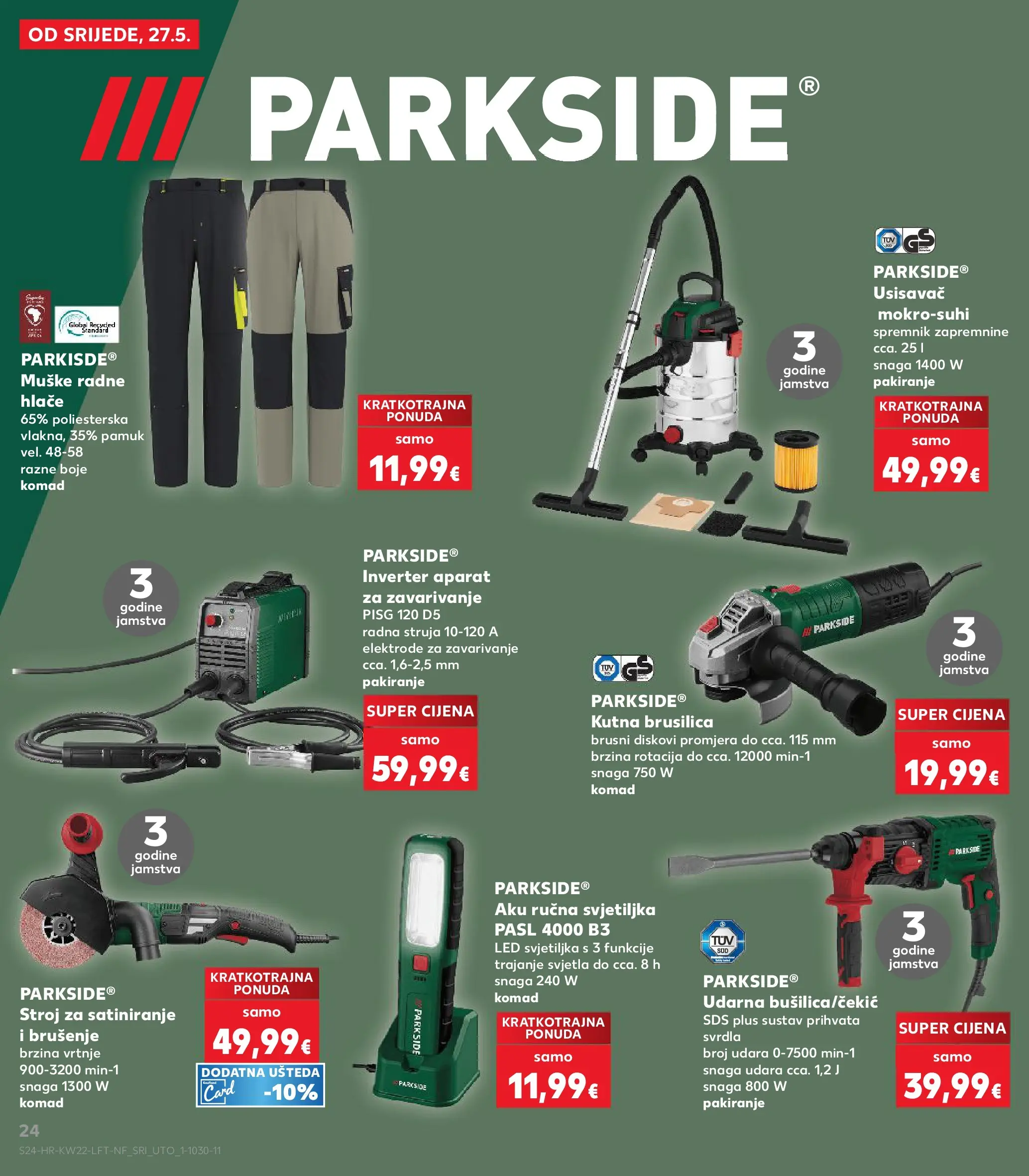 Kaufland - Kaufland katalog do 02.06.2026 novi od 26.05.2026 na listanje > letak digitalni | Stranica: 24 | Proizvodi: Usisavač, Svjetiljka, Aparat za zavarivanje, Parkside