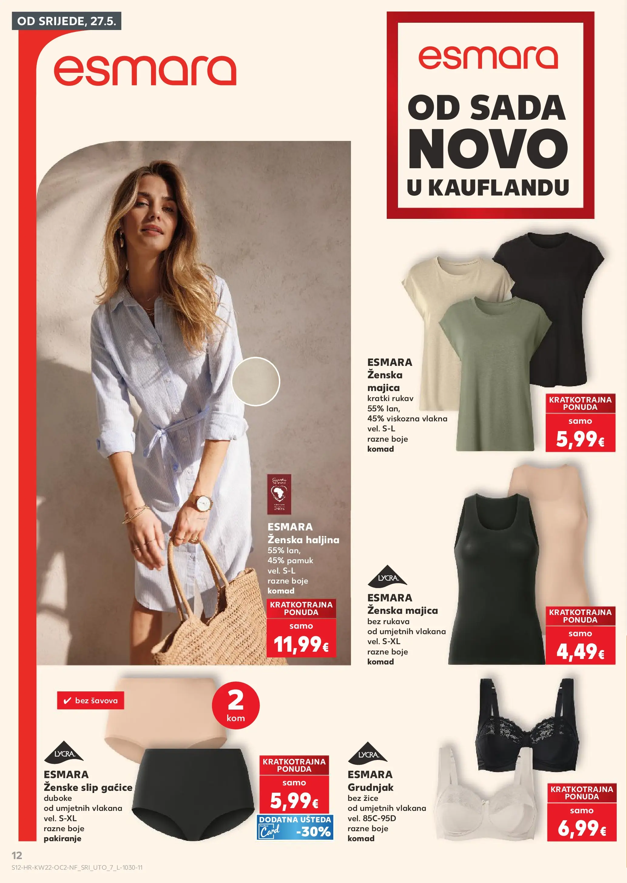 Kaufland - Kaufland katalog do 02.06.2026 novi od 26.05.2026 na listanje > letak digitalni | Stranica: 12 | Proizvodi: Majica, Gaćice, Grudnjak, Haljina
