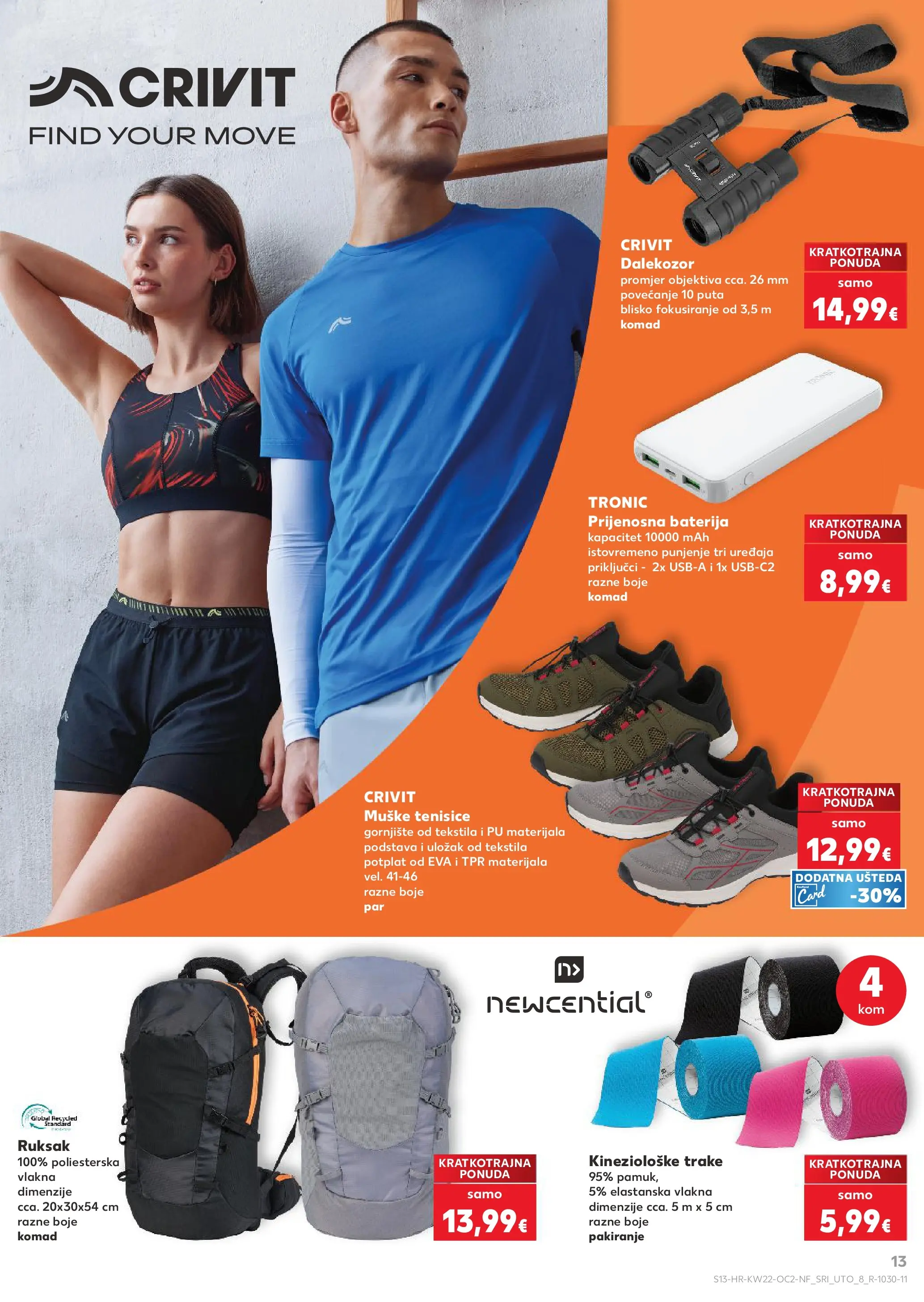 Kaufland - Kaufland katalog do 02.06.2026 novi od 26.05.2026 na listanje > letak digitalni | Stranica: 13 | Proizvodi: Baterija, Tenisice, Ruksak
