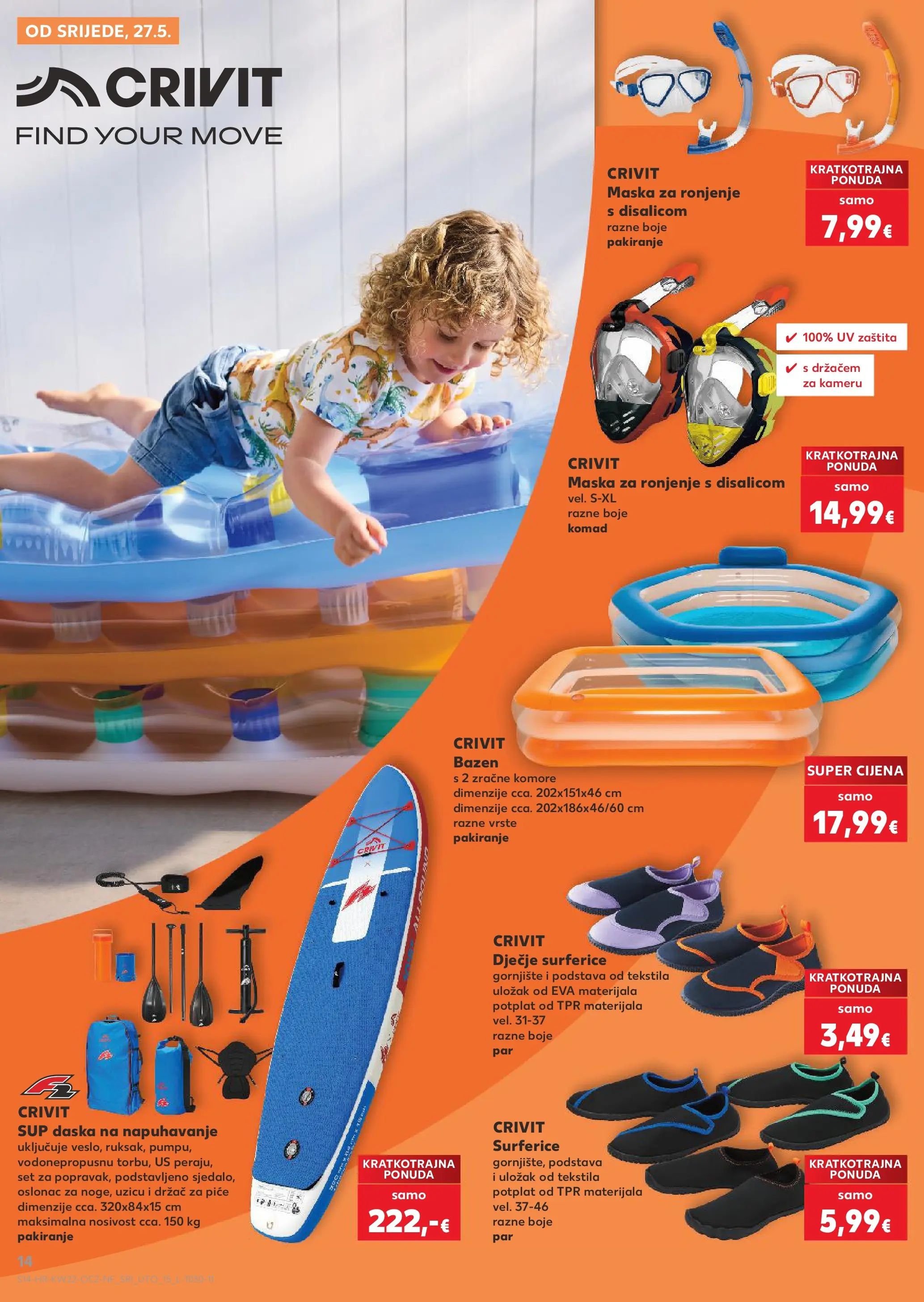 Kaufland - Kaufland katalog do 02.06.2026 novi od 26.05.2026 na listanje > letak digitalni | Stranica: 14 | Proizvodi: Maska za ronjenje, Bazen, Maska