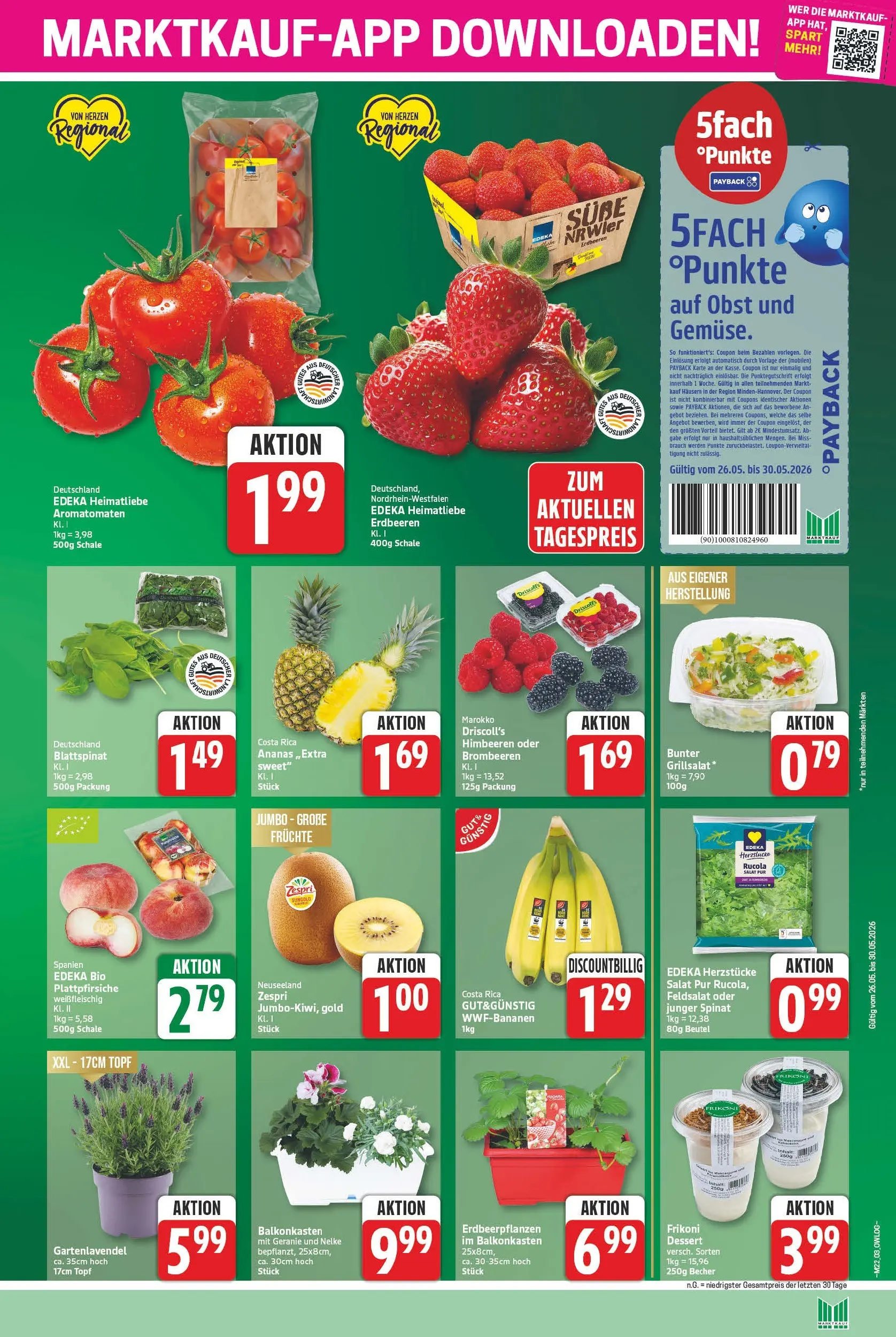Marktkauf Prospekt Bad Salzuflen (ab 26.05.2026) » Angebote online | Seite: 3 | Produkte: Himbeeren, Rucola, Erdbeeren, Salat