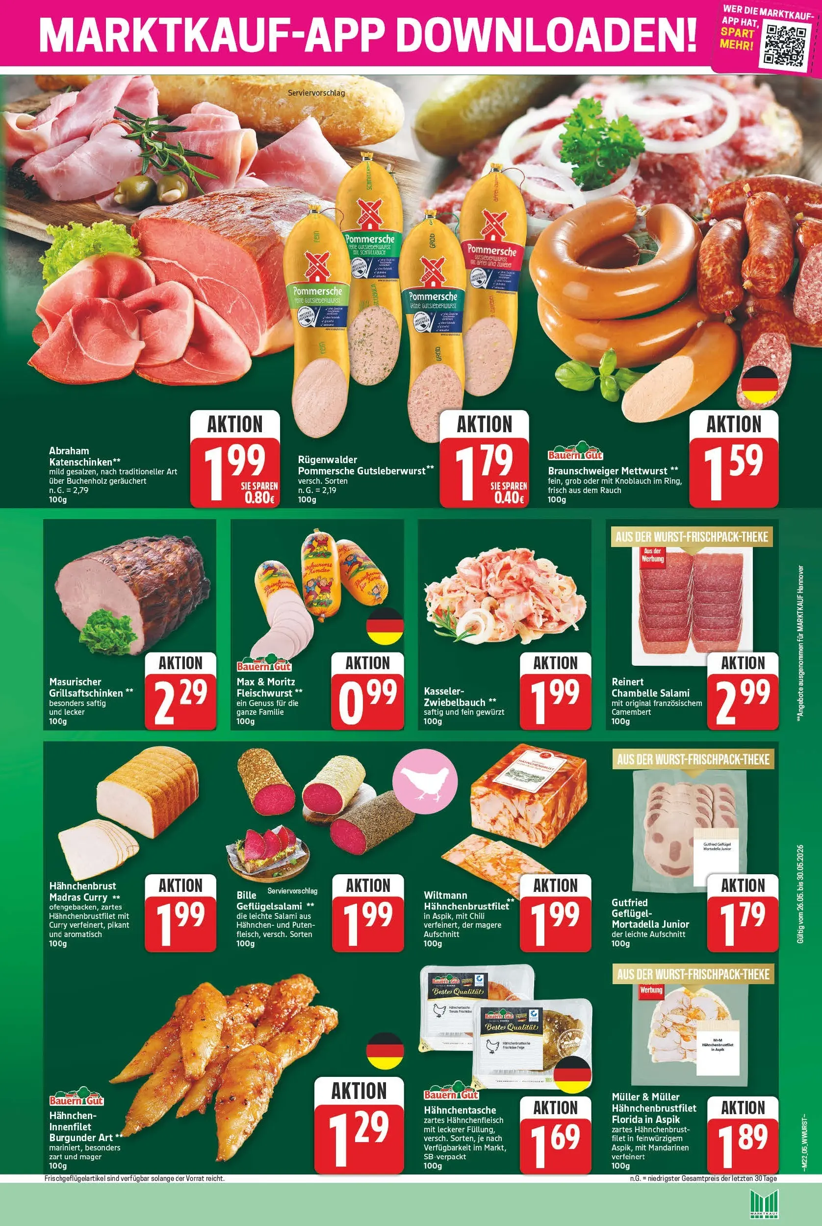 Marktkauf Prospekt Bad Salzuflen (ab 26.05.2026) » Angebote online | Seite: 5 | Produkte: Hahnchen, Knoblauch, Salami, Hahnchenbrust