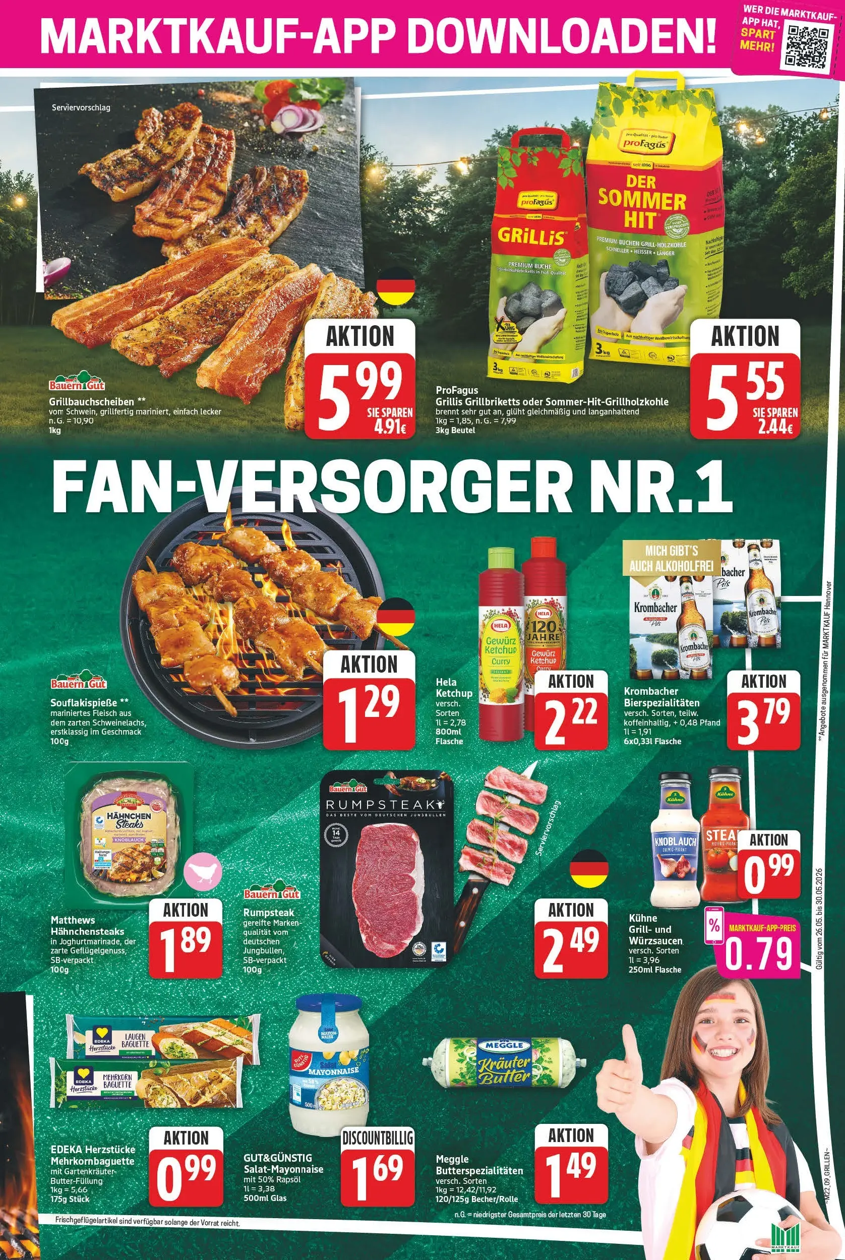 Marktkauf Prospekt Bad Salzuflen (ab 26.05.2026) » Angebote online | Seite: 9 | Produkte: Rumpsteak, Butter, Mayonnaise, Krombacher