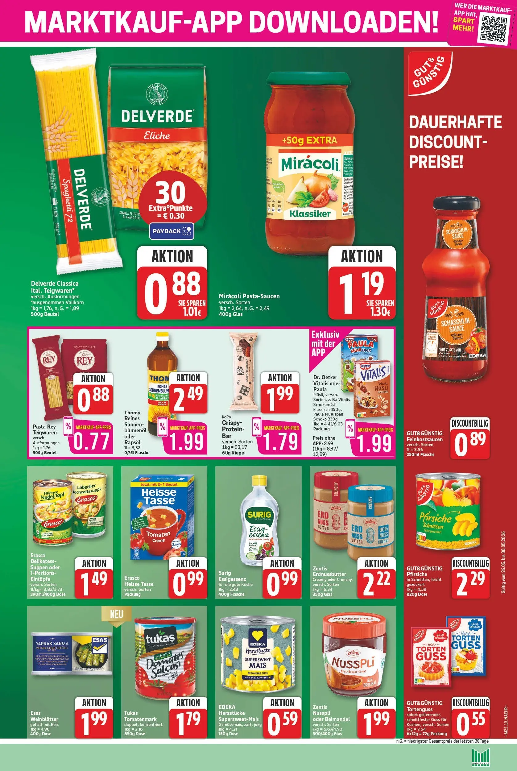Marktkauf Prospekt Bad Salzuflen (ab 26.05.2026) » Angebote online | Seite: 13 | Produkte: Rapsöl, Tomaten, Pasta, Reis