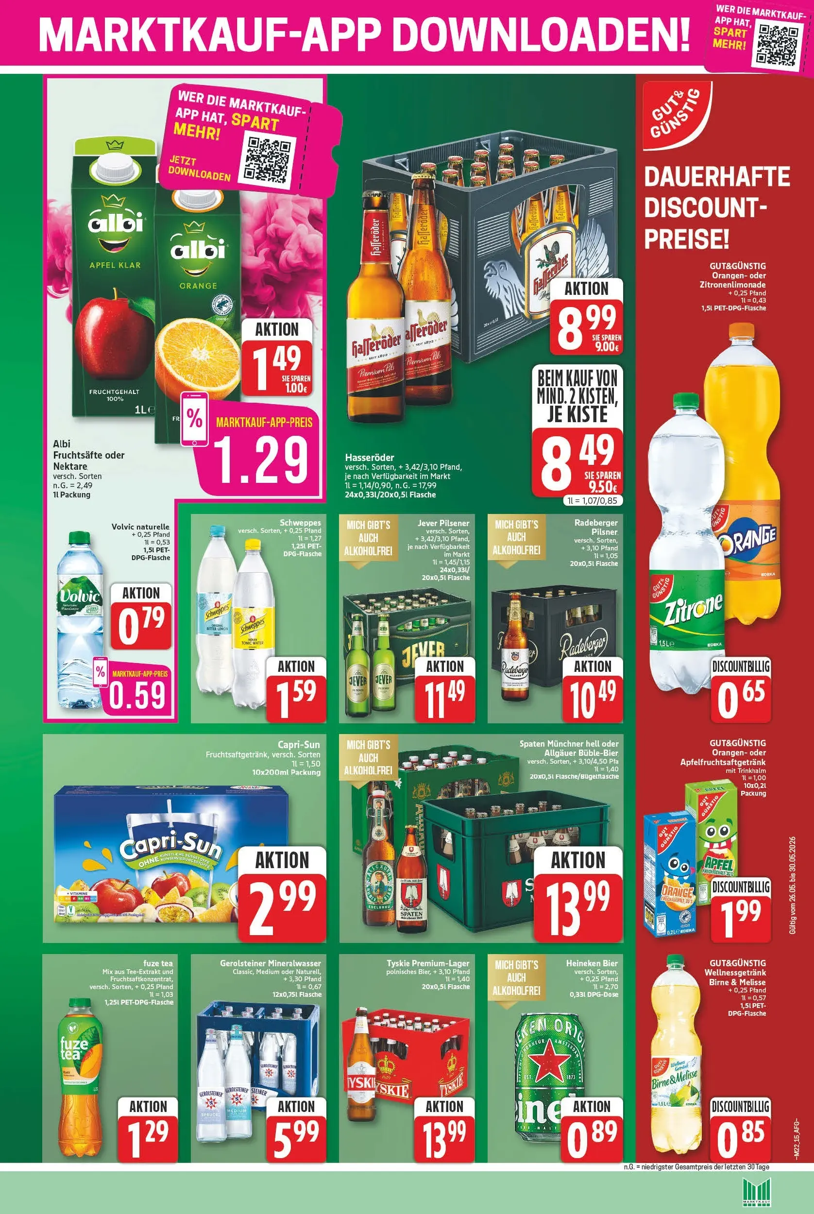 Marktkauf Prospekt Bad Salzuflen (ab 26.05.2026) » Angebote online | Seite: 15 | Produkte: Schweppes, Mineralwasser, Hasseröder, Gerolsteiner