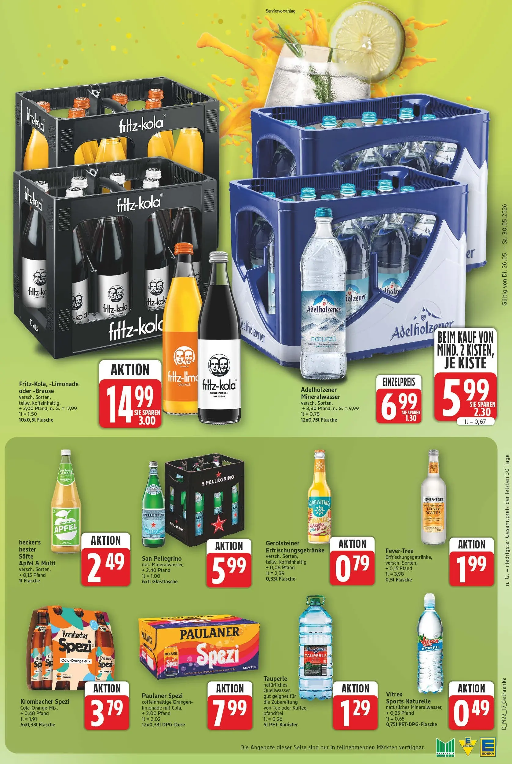 Marktkauf Prospekt Bad Salzuflen (ab 26.05.2026) » Angebote online | Seite: 17 | Produkte: Adelholzener, Äpfel, Mineralwasser, Tee