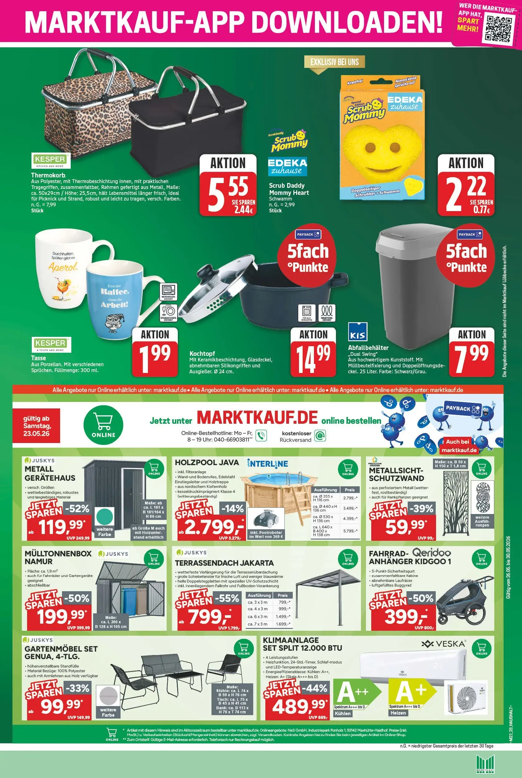 Marktkauf Prospekt Bad Salzuflen (ab 26.05.2026) » Angebote online | Seite: 25 | Produkte: Klimaanlage, Tisch, Gartenmöbel, Uhr