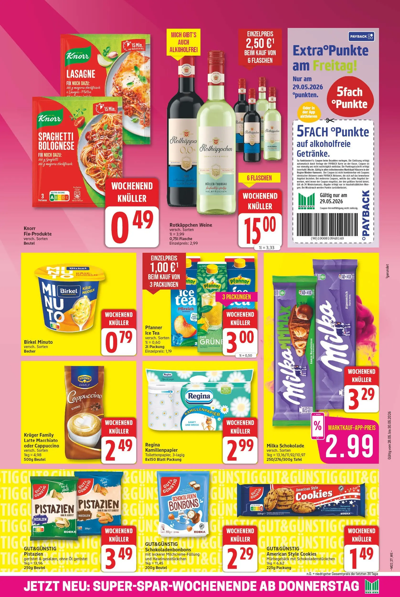 Marktkauf Prospekt Bad Salzuflen (ab 26.05.2026) » Angebote online | Seite: 29 | Produkte: Schokolade, Pistazien, Pfirsich, Hackfleisch