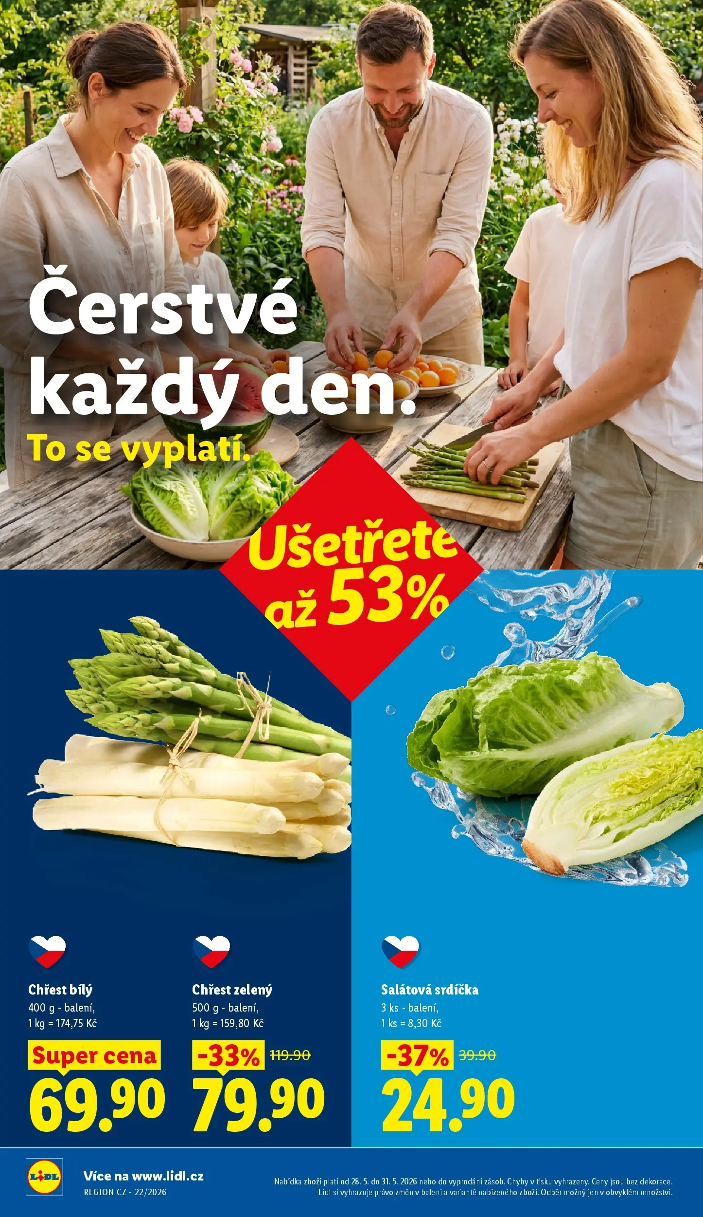 Lidl leták od 26.05.2026 - Nový akční leták | Strana: 10 | Produkty: Salátová srdíčka, Chřest