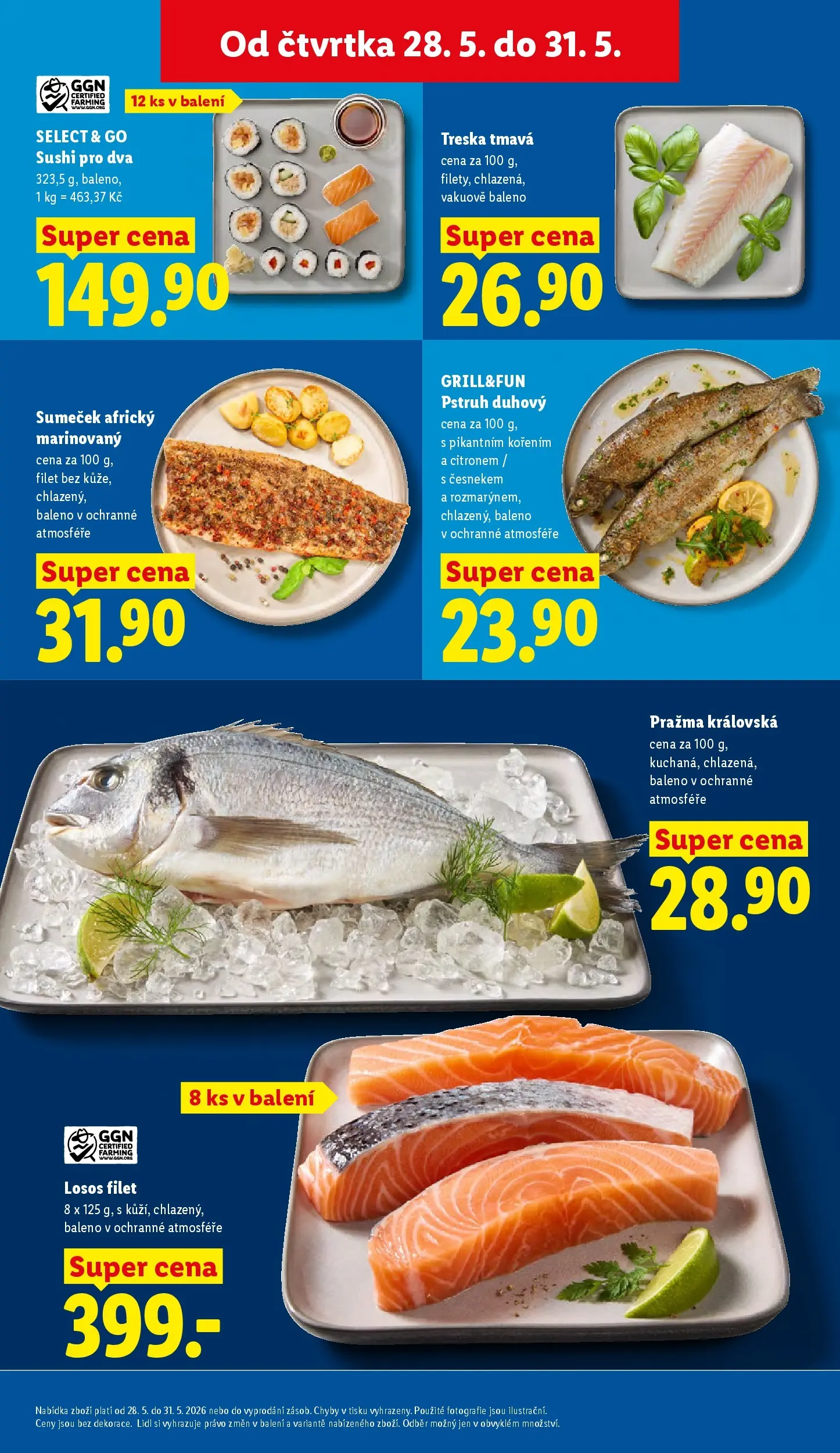 Lidl leták od 26.05.2026 - Nový akční leták | Strana: 13 | Produkty: Pražma, Losos Filet, Sushi, Filet