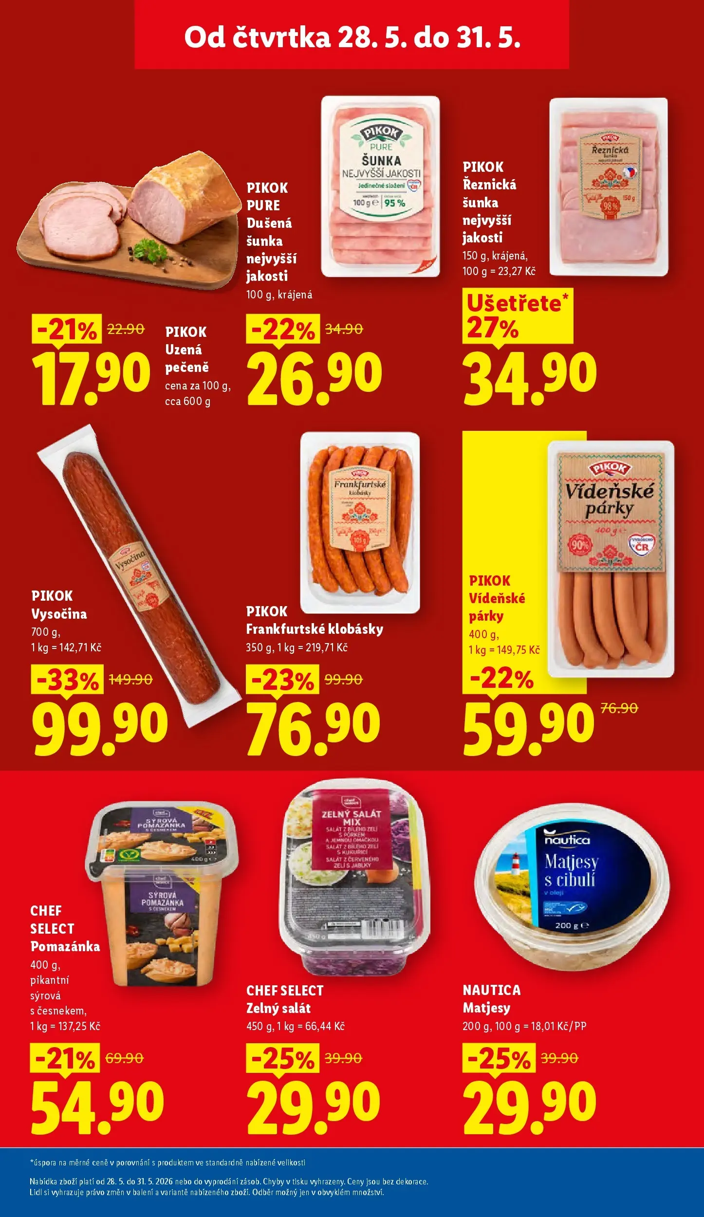 Lidl leták od 26.05.2026 - Nový akční leták | Strana: 21 | Produkty: Matjesy s cibulí, Párky, Pomazánka, Vysočina