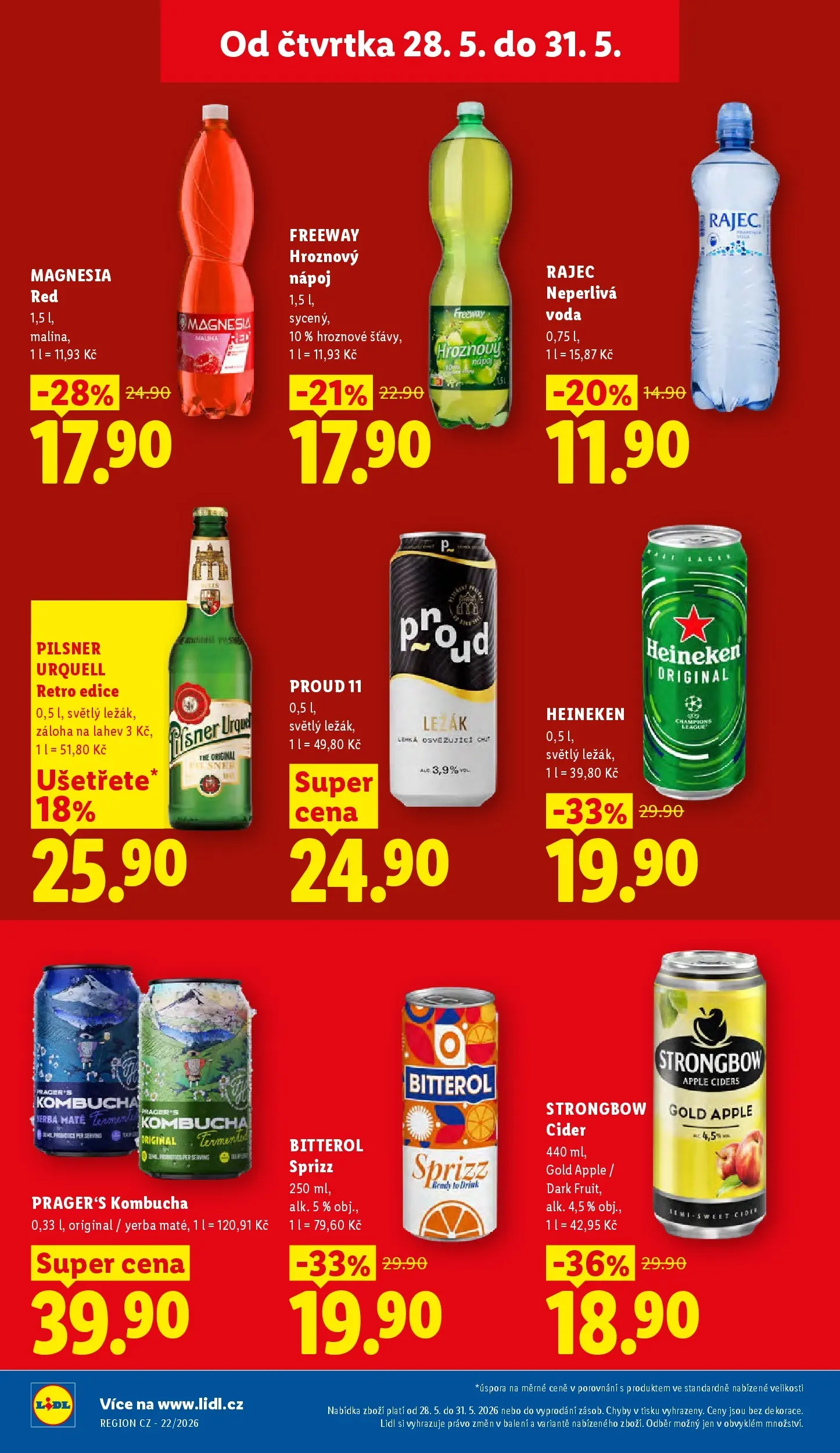 Lidl leták od 26.05.2026 - Nový akční leták | Strana: 24 | Produkty: Voda, Kombucha, Pilsner, Cider
