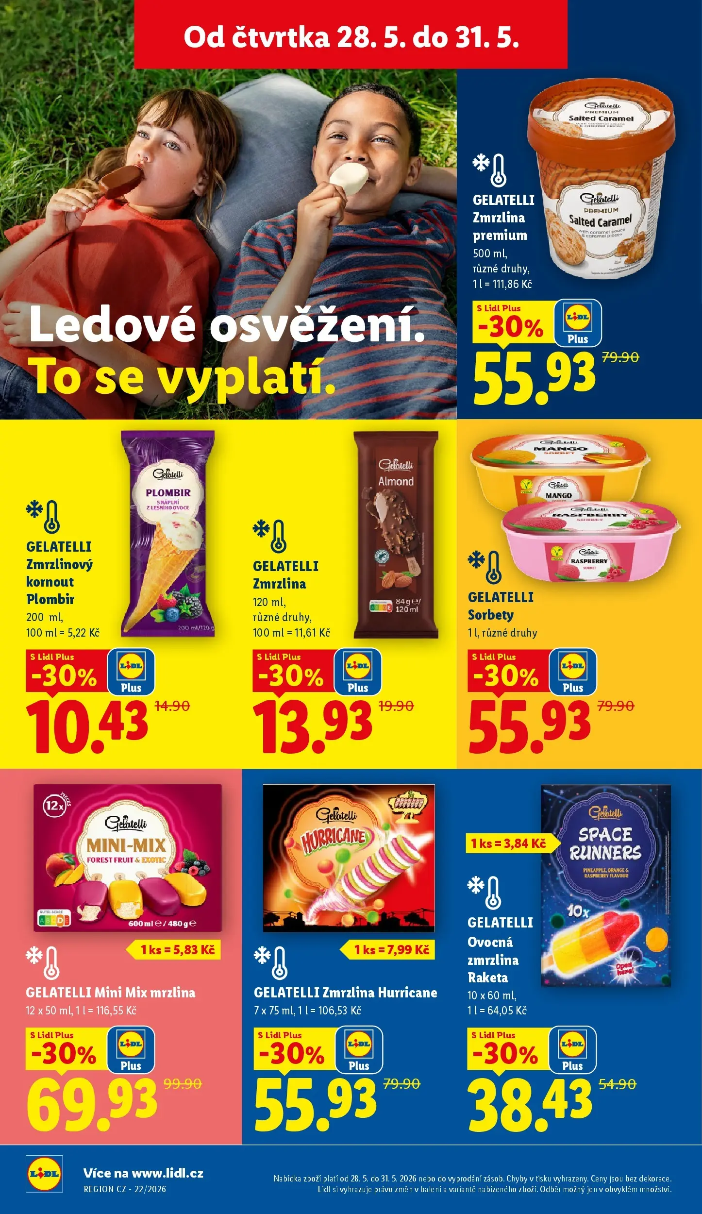 Lidl leták od 26.05.2026 - Nový akční leták | Strana: 26 | Produkty: Mango, Plombir, Gelatelli, Sorbet