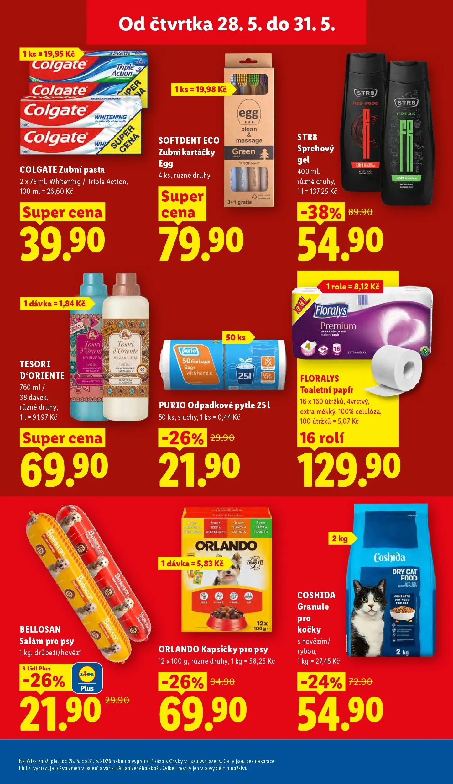Lidl leták od 26.05.2026 - Nový akční leták | Strana: 27 | Produkty: Sprchový gel, Tesori d'Oriente, Toaletní papír, Granule pro kočky