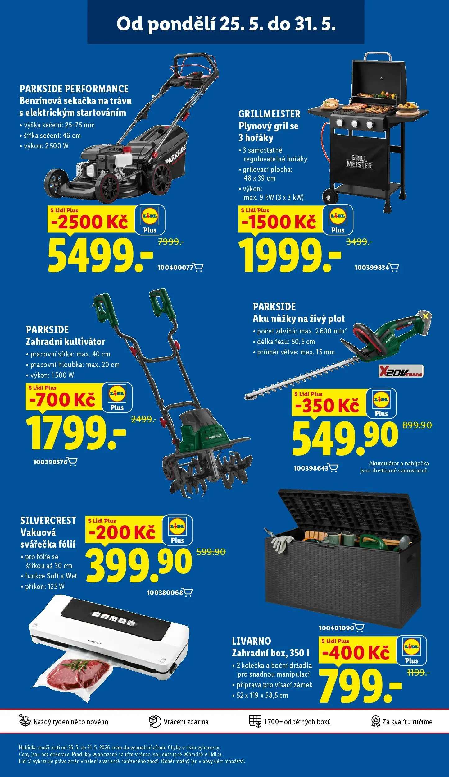 Lidl leták od 24.05.2026 - Nový akční leták | Strana: 45 | Produkty: Fólie, Gril, Vakuová svářečka, Aku nůžky