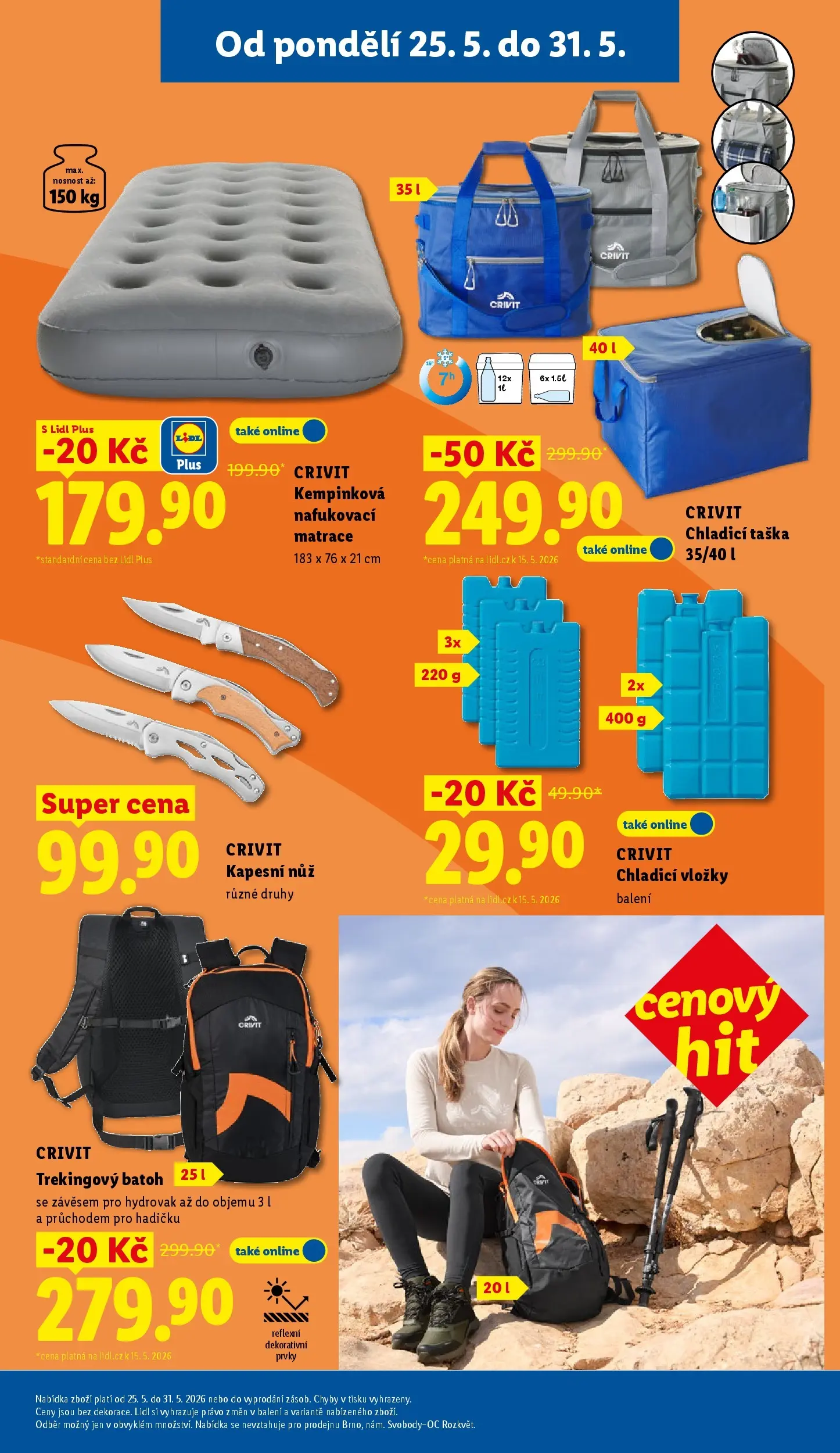 Lidl leták od 24.05.2026 - Nový akční leták | Strana: 41 | Produkty: Nafukovací matrace, Chladící taška, Nůž, Matrace