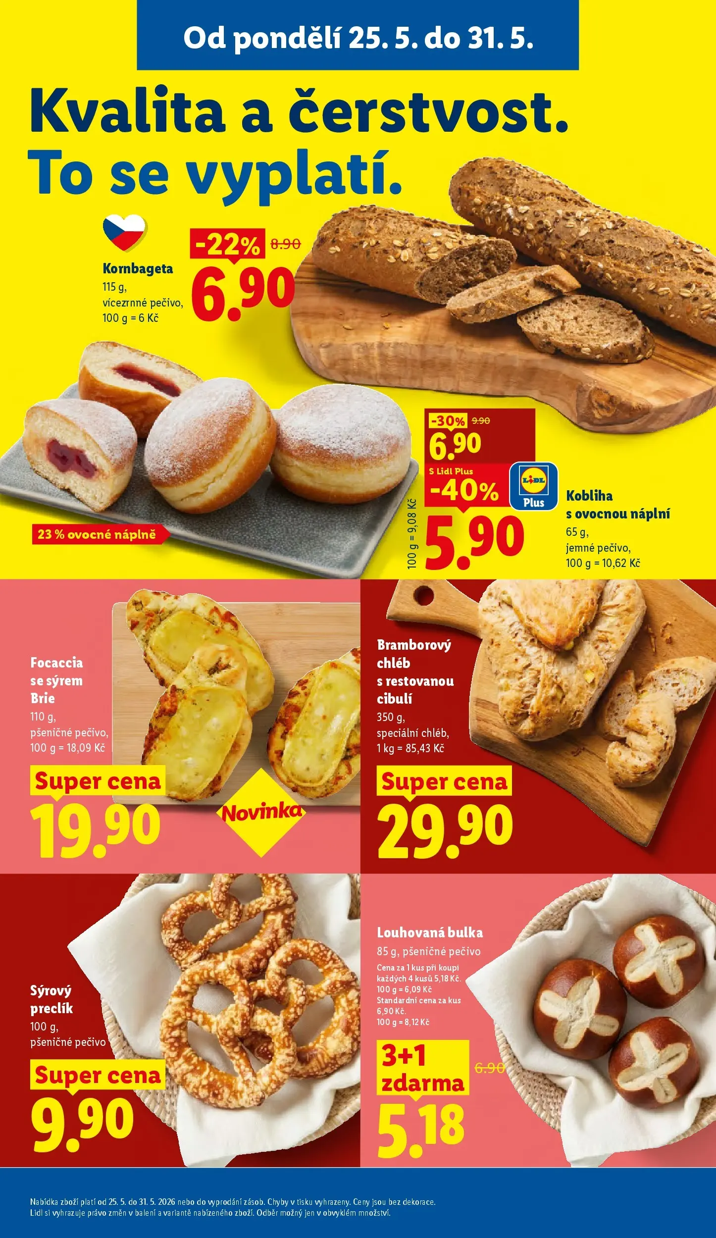 Lidl leták od 24.05.2026 - Nový akční leták | Strana: 13 | Produkty: Chléb, Kornbageta, Focaccia, Pečivo