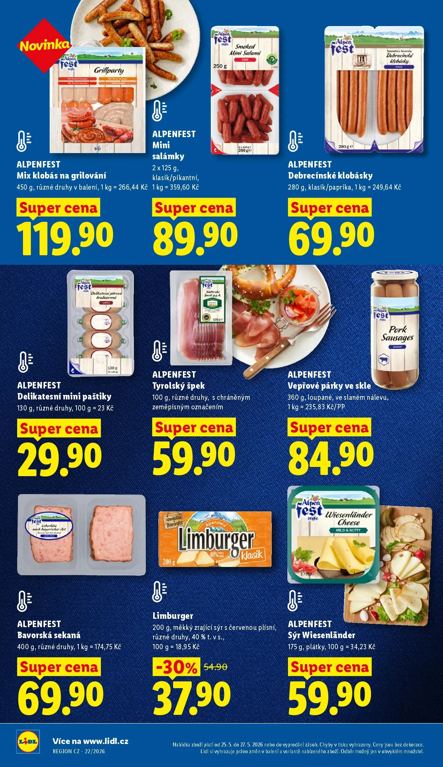 Lidl leták od 24.05.2026 - Nový akční leták | Strana: 16 | Produkty: Sýr, Zrající sýr, Limburger, Sekaná