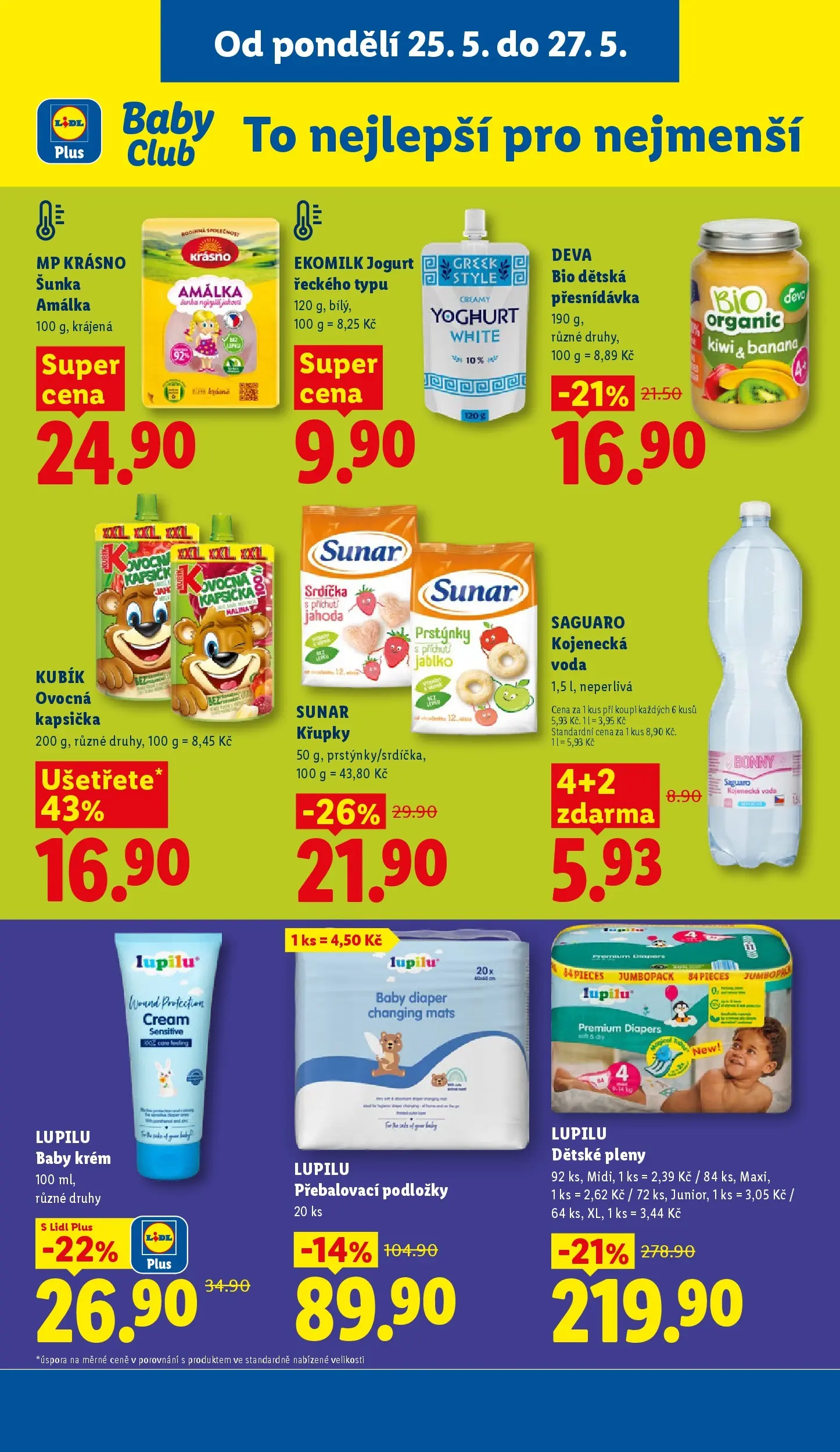 Lidl leták od 24.05.2026 - Nový akční leták | Strana: 23 | Produkty: Jogurt, Šunka, Sunar, Pleny