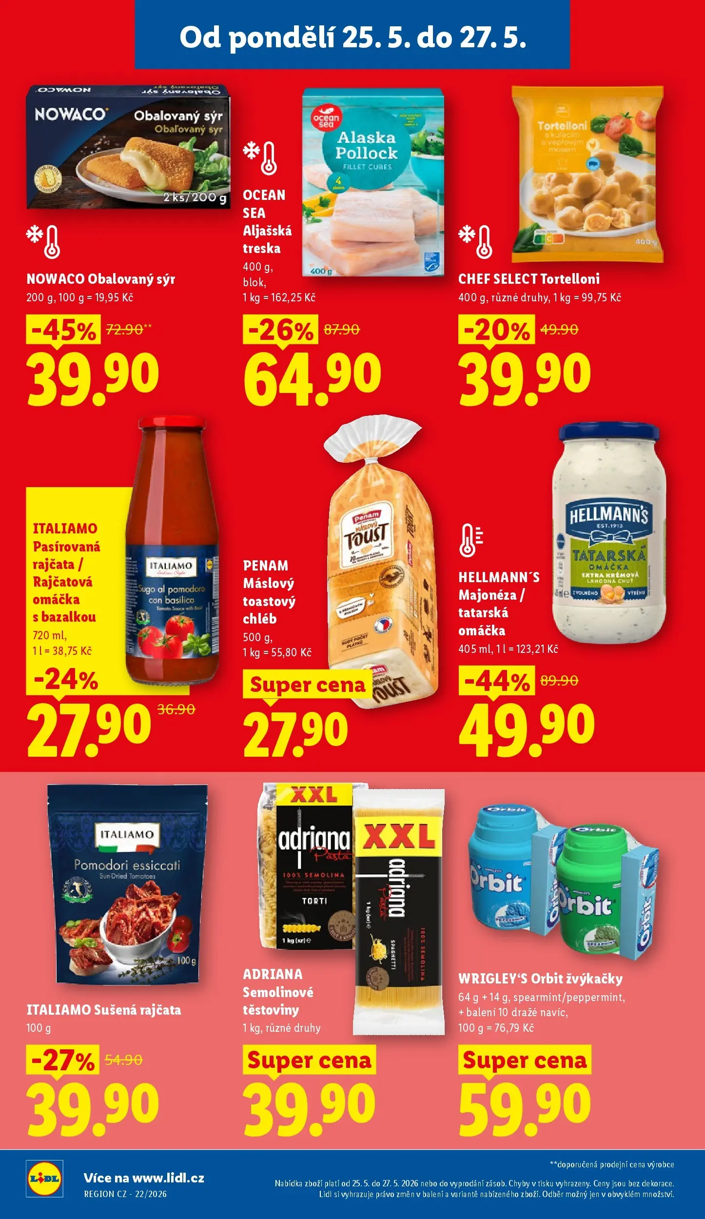 Lidl leták od 24.05.2026 - Nový akční leták | Strana: 26 | Produkty: Sýr, Treska, Tatarská omáčka, Semolina
