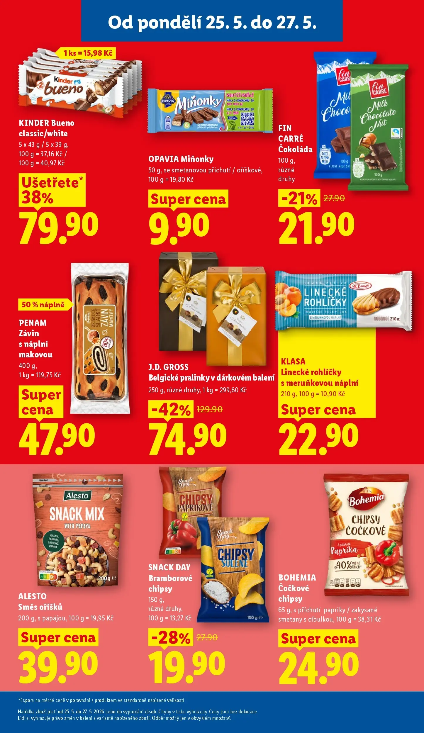 Lidl leták od 24.05.2026 - Nový akční leták | Strana: 27 | Produkty: Paprika, Čokoláda Fin Carré, Kinder Bueno, Milk chocolate