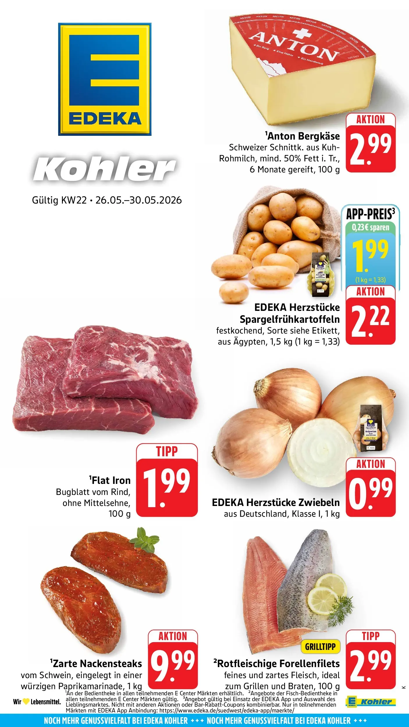E center Prospekt Kehl (ab 26.05.2026) zum Blättern | Seite: 45 | Produkte: Nackensteaks, Zwiebeln