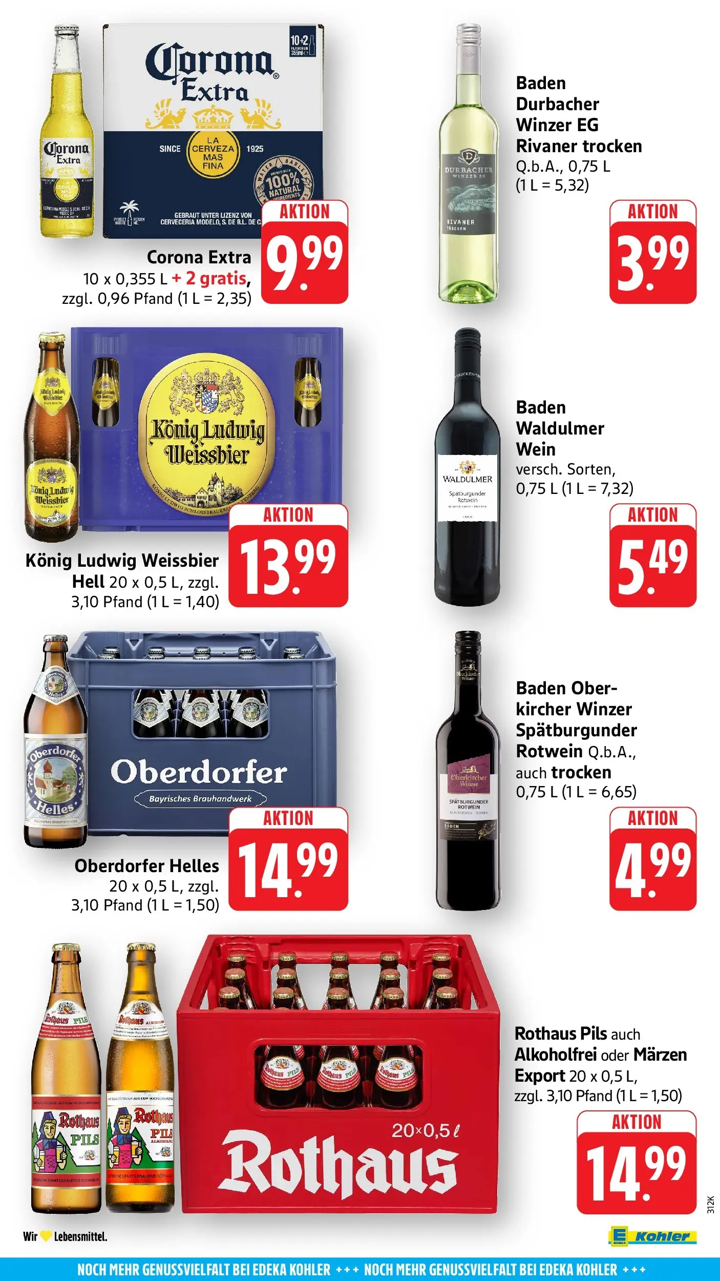 E center Prospekt Kehl (ab 26.05.2026) zum Blättern | Seite: 57 | Produkte: Weißbier, Rotwein, Pils, Wein