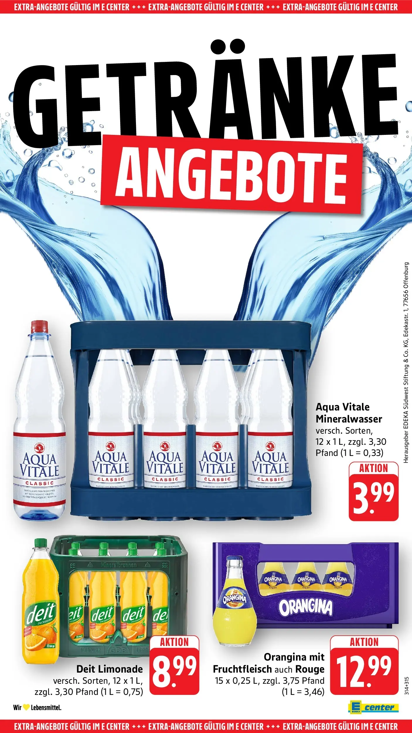 E center Prospekt Konstanz-Petershausen (ab 26.05.2026) zum Blättern | Seite: 56 | Produkte: Limonade, Rouge, Mineralwasser