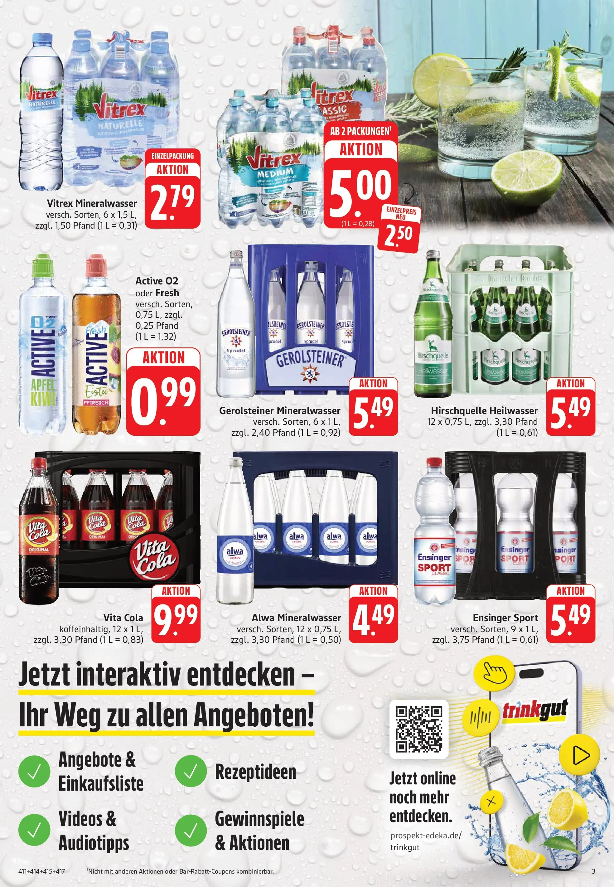 Trinkgut Prospekt Weissach Im Tal (ab 24.05.2026) » Angebote online | Seite: 3 | Produkte: Äpfel, Mineralwasser, Pfirsich, Vita cola