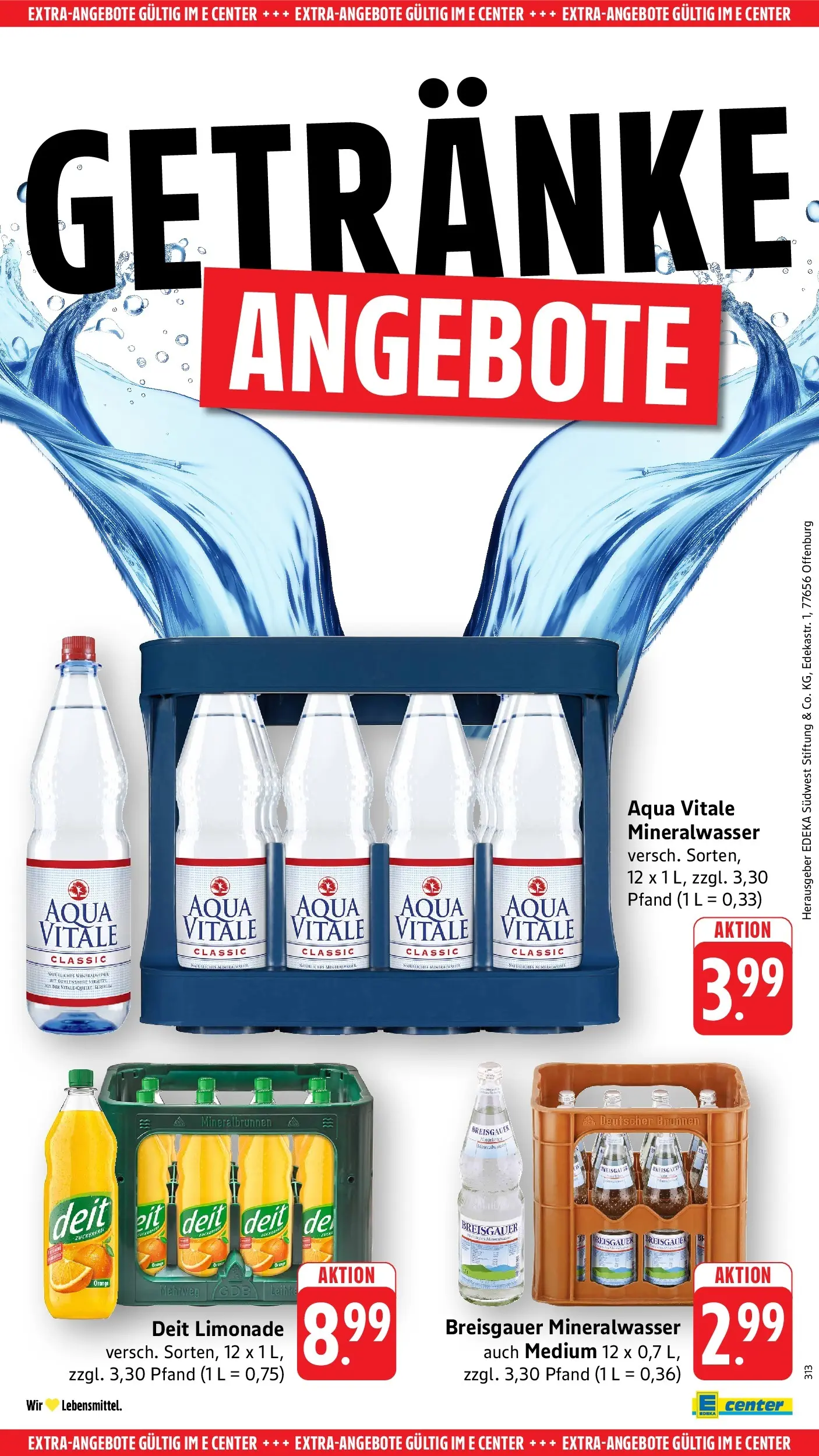 E center Prospekt Laufenburg (ab 26.05.2026) zum Blättern | Seite: 56 | Produkte: Limonade, Mineralwasser E center Prospekt Laufenburg (ab 26.05.2026) zum Blättern | Seite: 56 | Produkte: Limonade, Mineralwasser