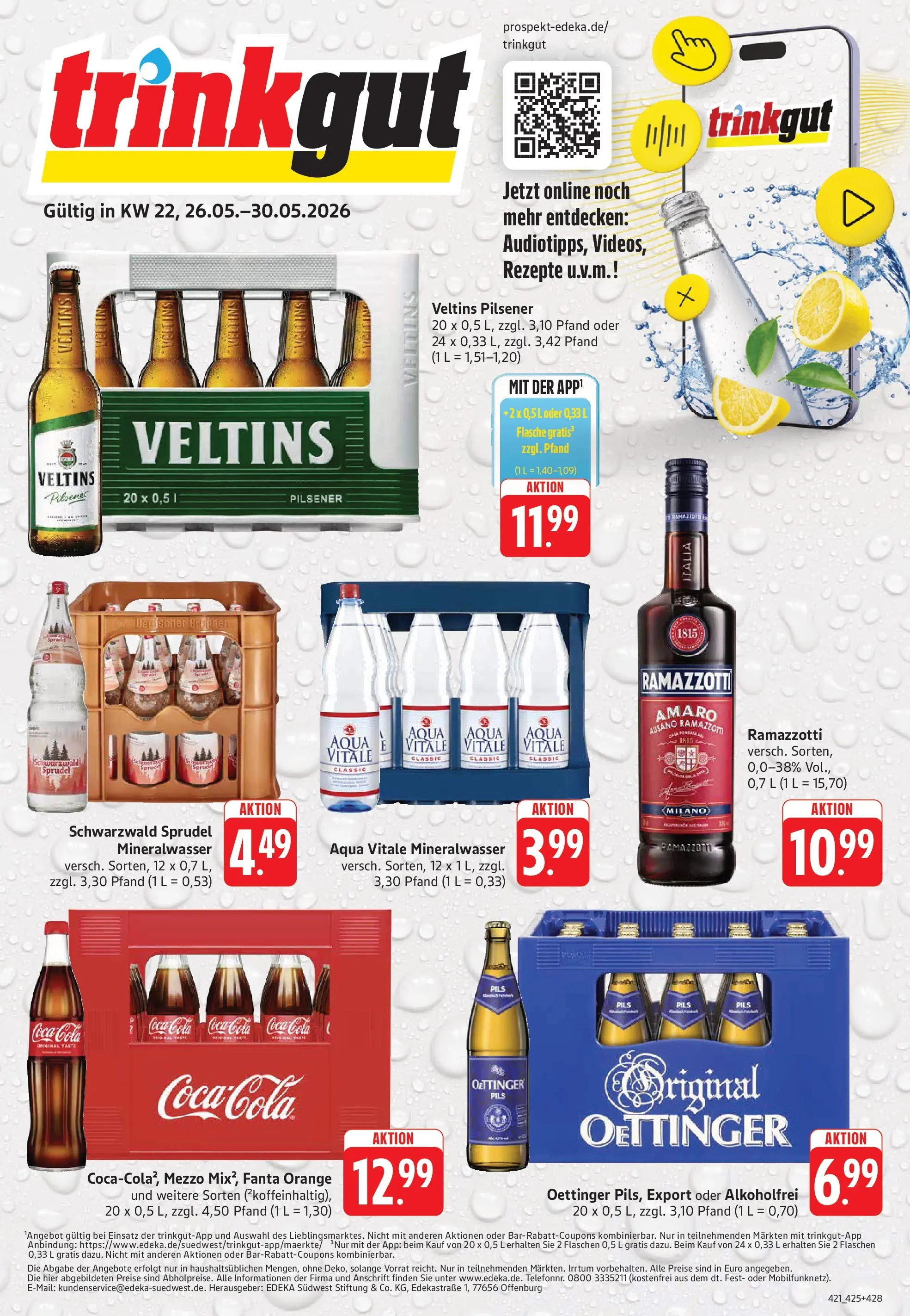 Trinkgut Prospekt Dillingen (ab 26.05.2026) » Angebote online | Seite: 1 | Produkte: Fanta, Pils, Oettinger, Ramazzotti