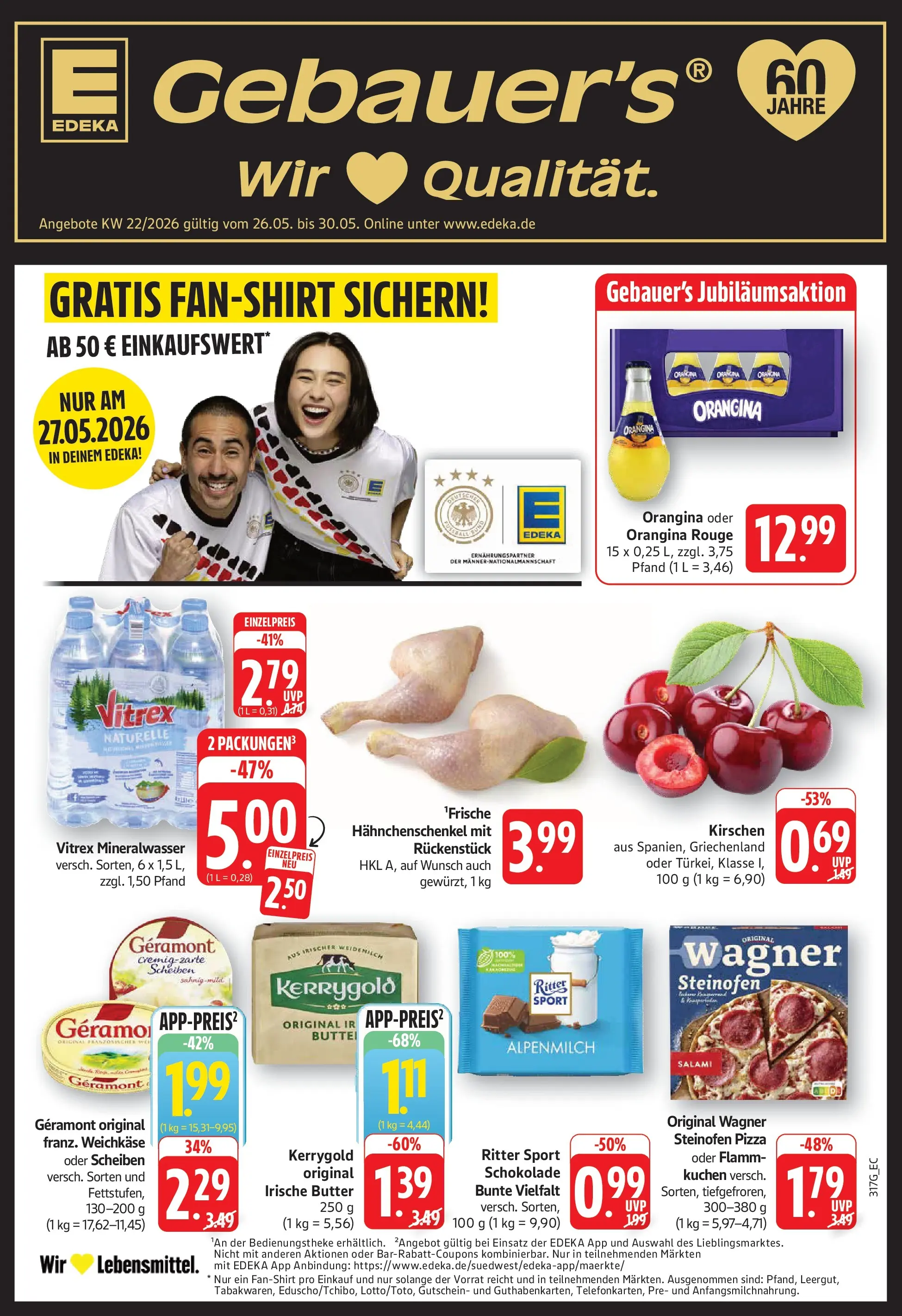 E center Prospekt Filderstadt-Bonlanden (ab 26.05.2026) zum Blättern | Seite: 1 | Produkte: Kirschen, Salami, Pizza, Kuchen