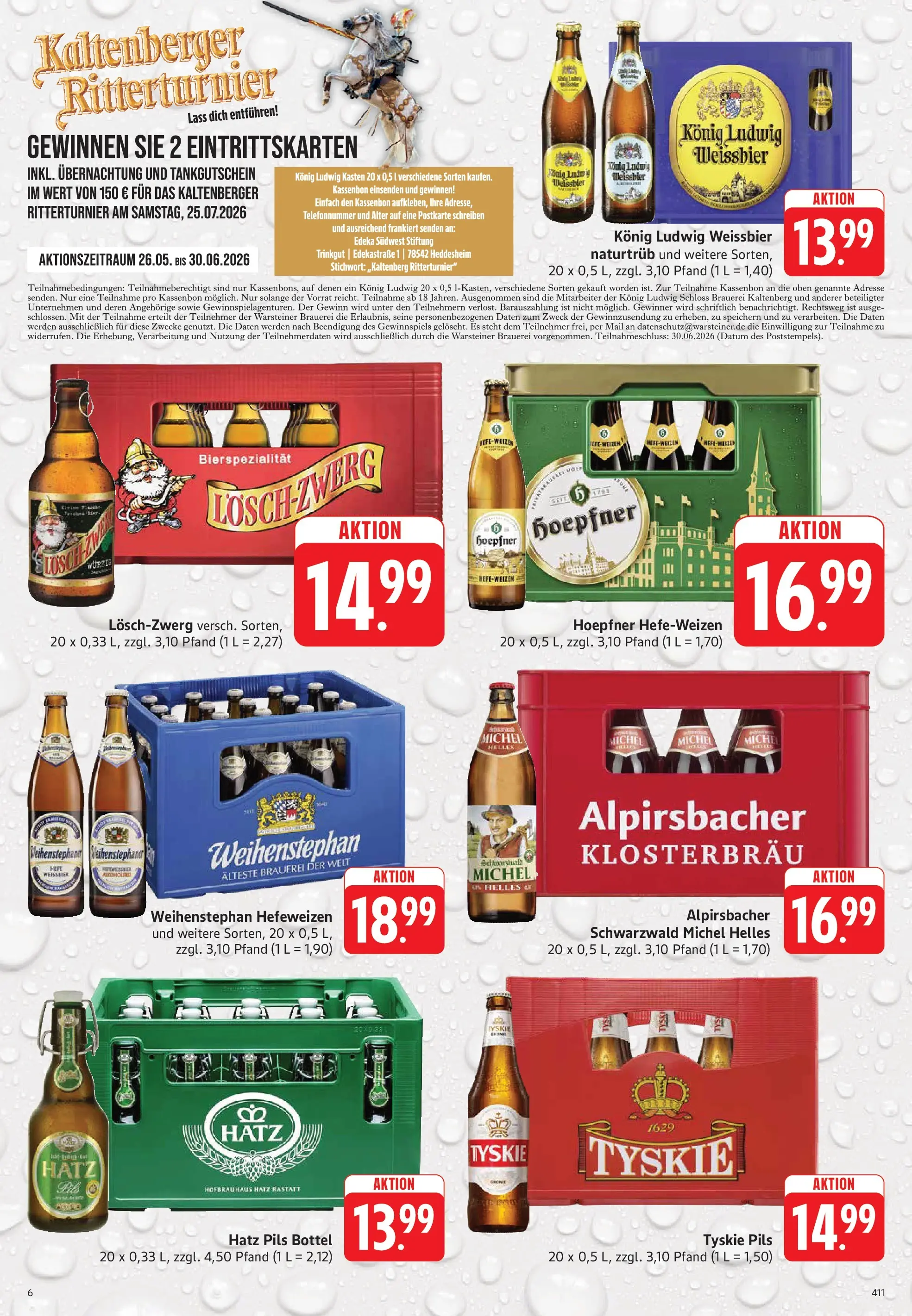 Trinkgut Prospekt Karlsbad - Langensteinbach (ab 26.05.2026) » Angebote online | Seite: 6 | Produkte: Tyskie, Weißbier, Pils, Warsteiner