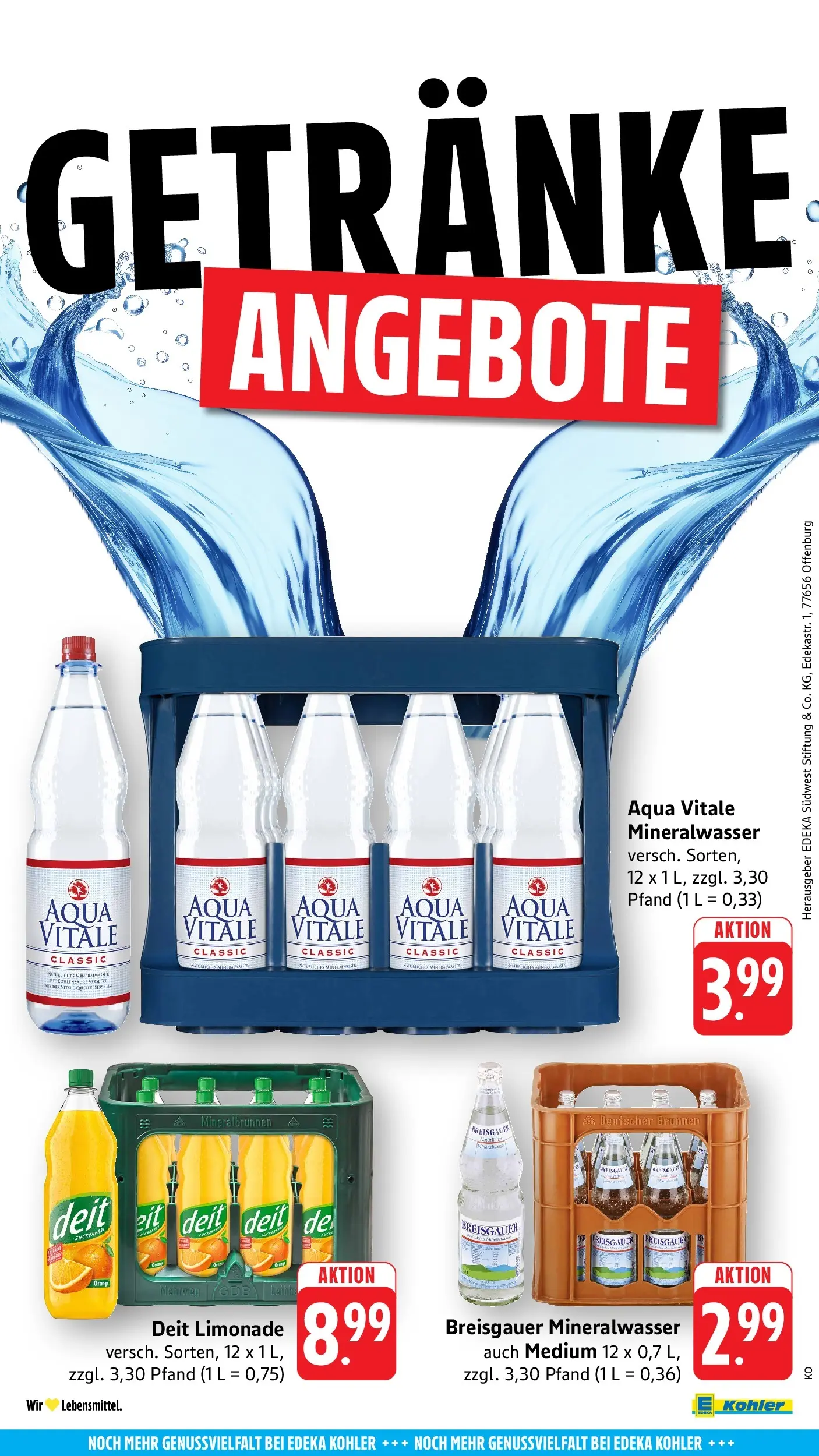 E center Prospekt Offenburg (ab 26.05.2026) zum Blättern | Seite: 62 | Produkte: Limonade, Mineralwasser E center Prospekt Offenburg (ab 26.05.2026) zum Blättern | Seite: 62 | Produkte: Limonade, Mineralwasser