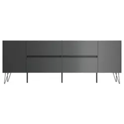 Sideboard Posseik Industrial Graphitfarben B: 199 cm