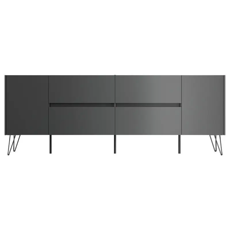 Sideboard Posseik Industrial Graphitfarben B: 199 cm