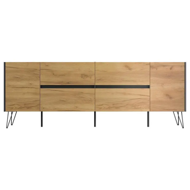 Sideboard Posseik Industrial Graphitfarben/Eichef. B: 199cm