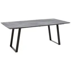 Esstisch 180/100/76 cm Metall, Kunststoff in verschiedenen Gr&ouml;&szlig;en erh&auml;ltlich, in verschiedenen Holzarten erh&auml;ltlich, Variantenauswahl rechteckig Schwarz, Dunkelgrau