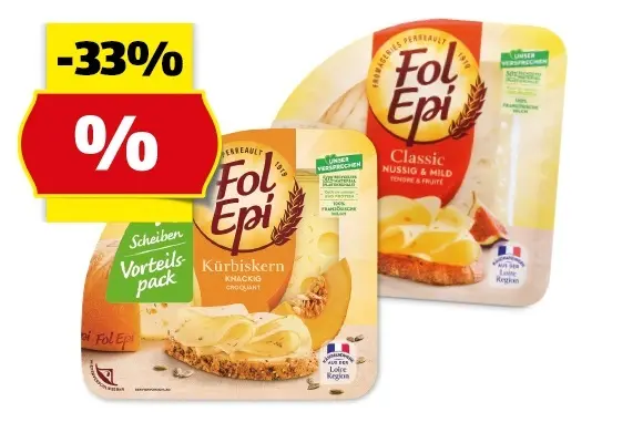 Fol Epi K&auml;sescheiben, 150 g/100 g/90 g