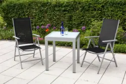 Gartenset Amalfi 3-tlg. Aluminium Silber/Schwarz