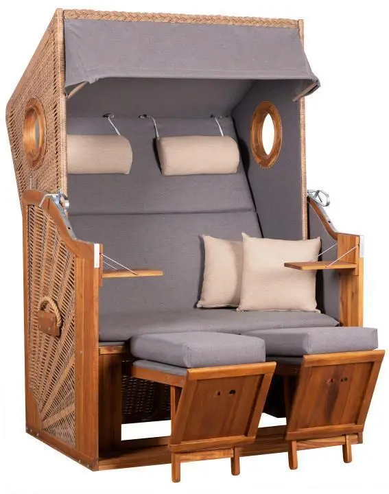 Strandkorb Trend Grau/Beige